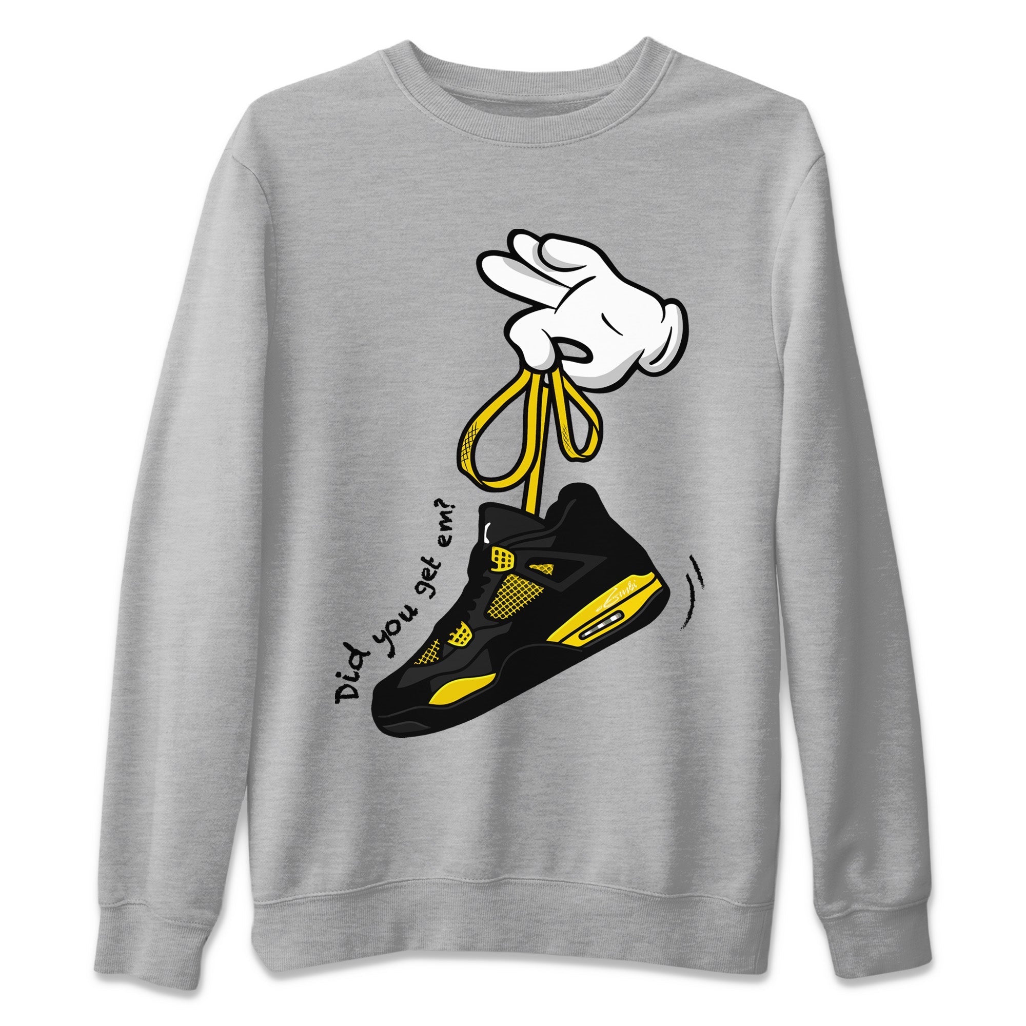Cartoon Hands Unisex Tops - Air Jordan 4 Thunder