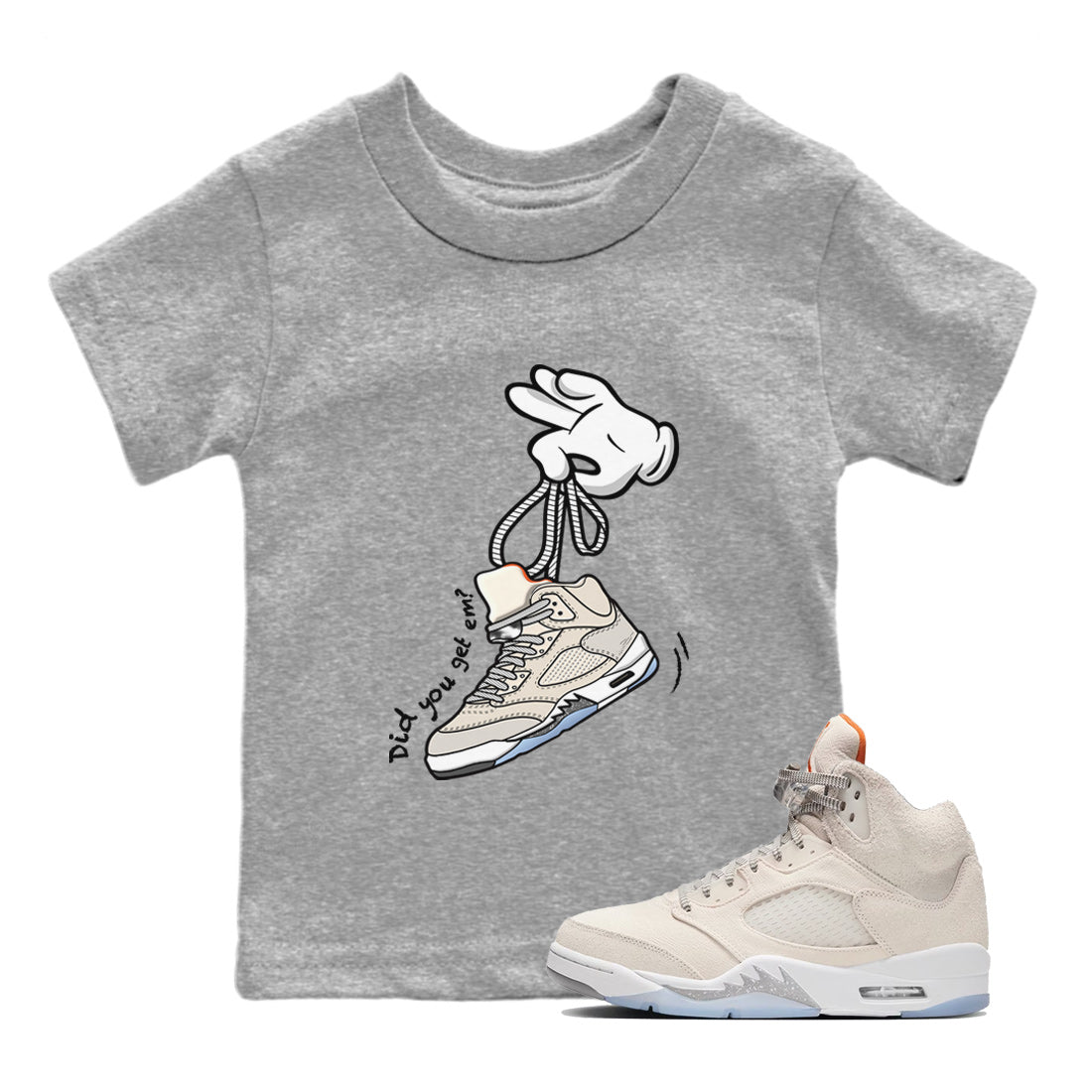 Cartoon Hands Kids Tops - Air Jordan 5 Craft