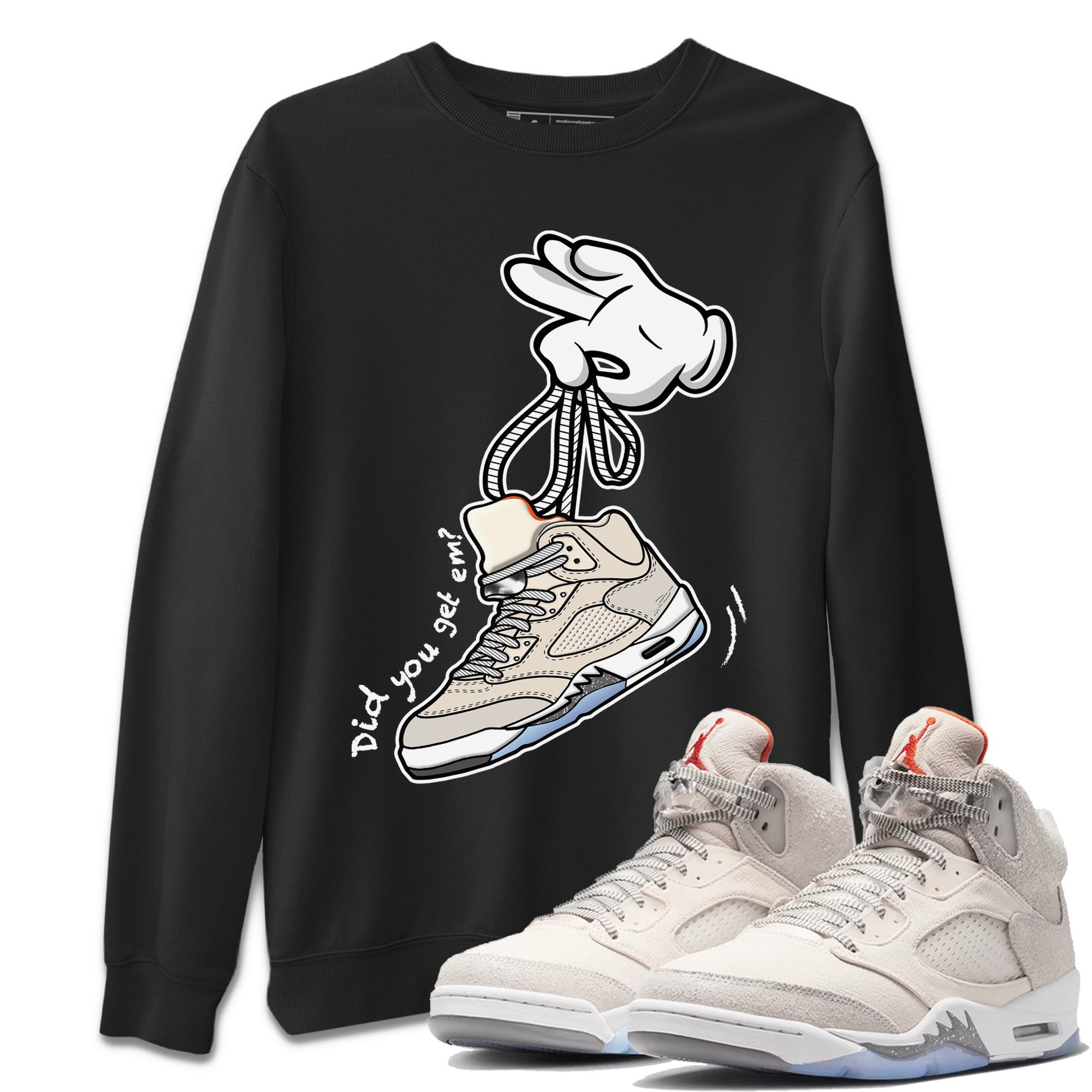 Cartoon Hands Unisex Tops - Air Jordan 5 Craft