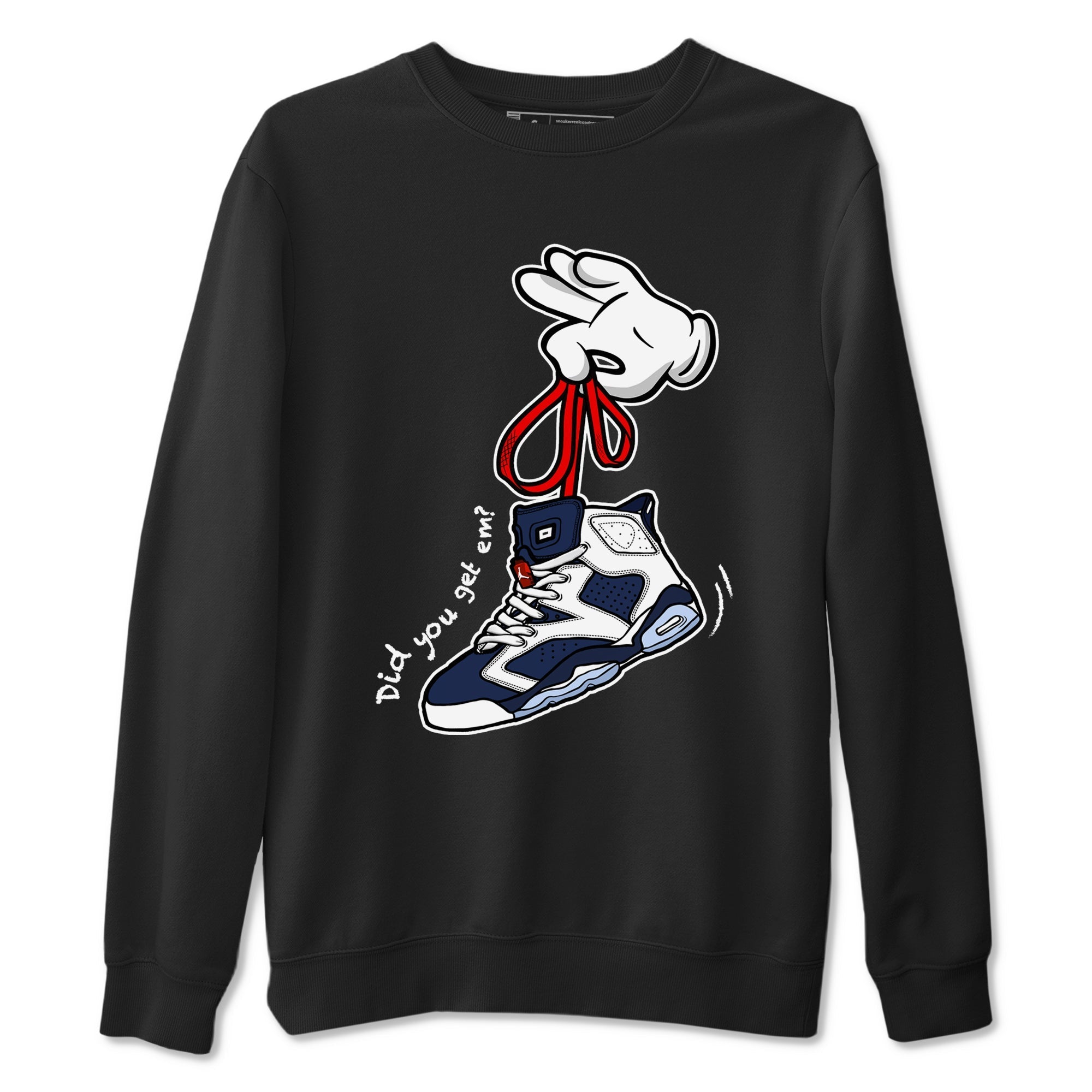 Cartoon Hands snkmatch Tees - Air Jordan 6 White And Midnight Navy
