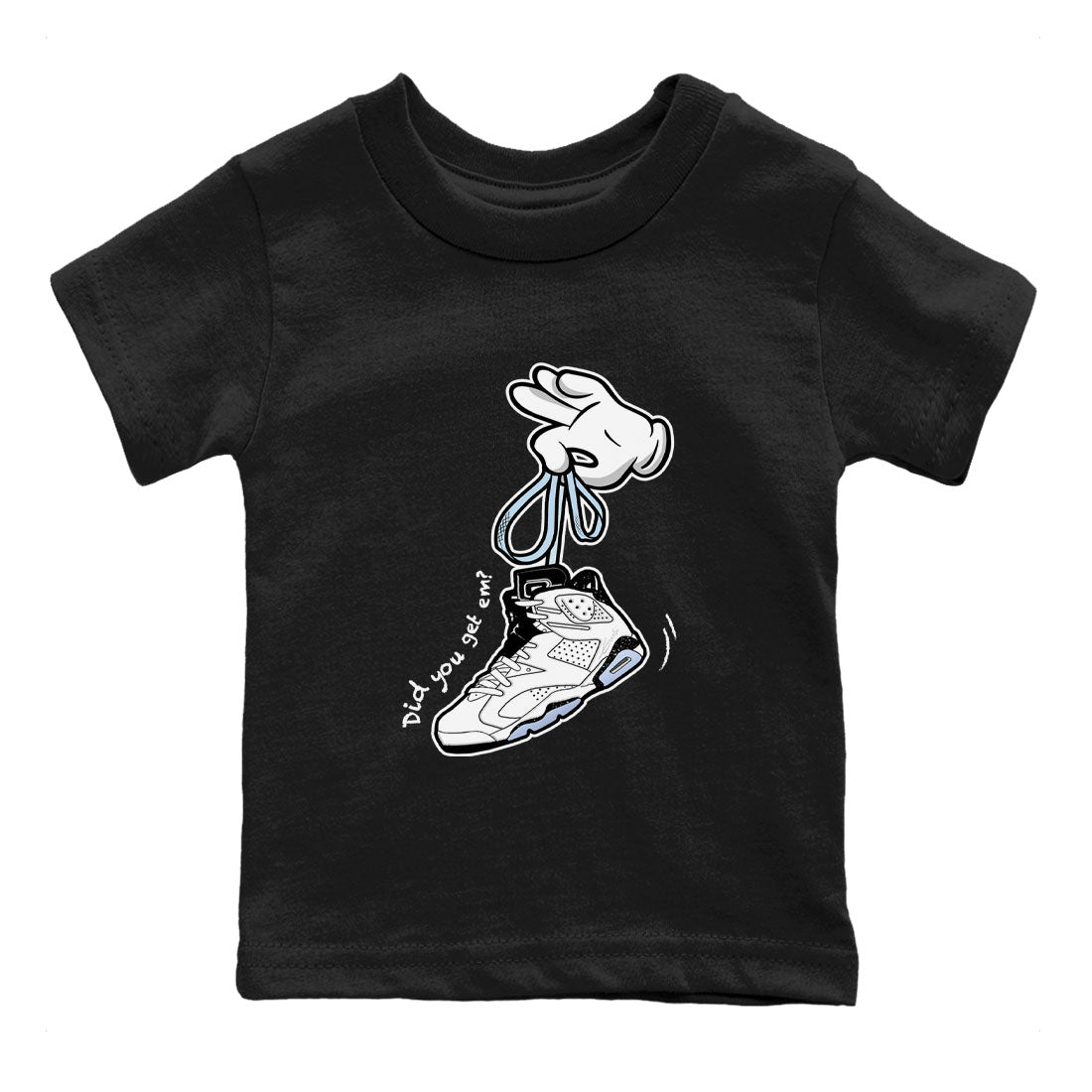 Cartoon Hands snkmatch Tees Kids - Air Jordan 6 White Black