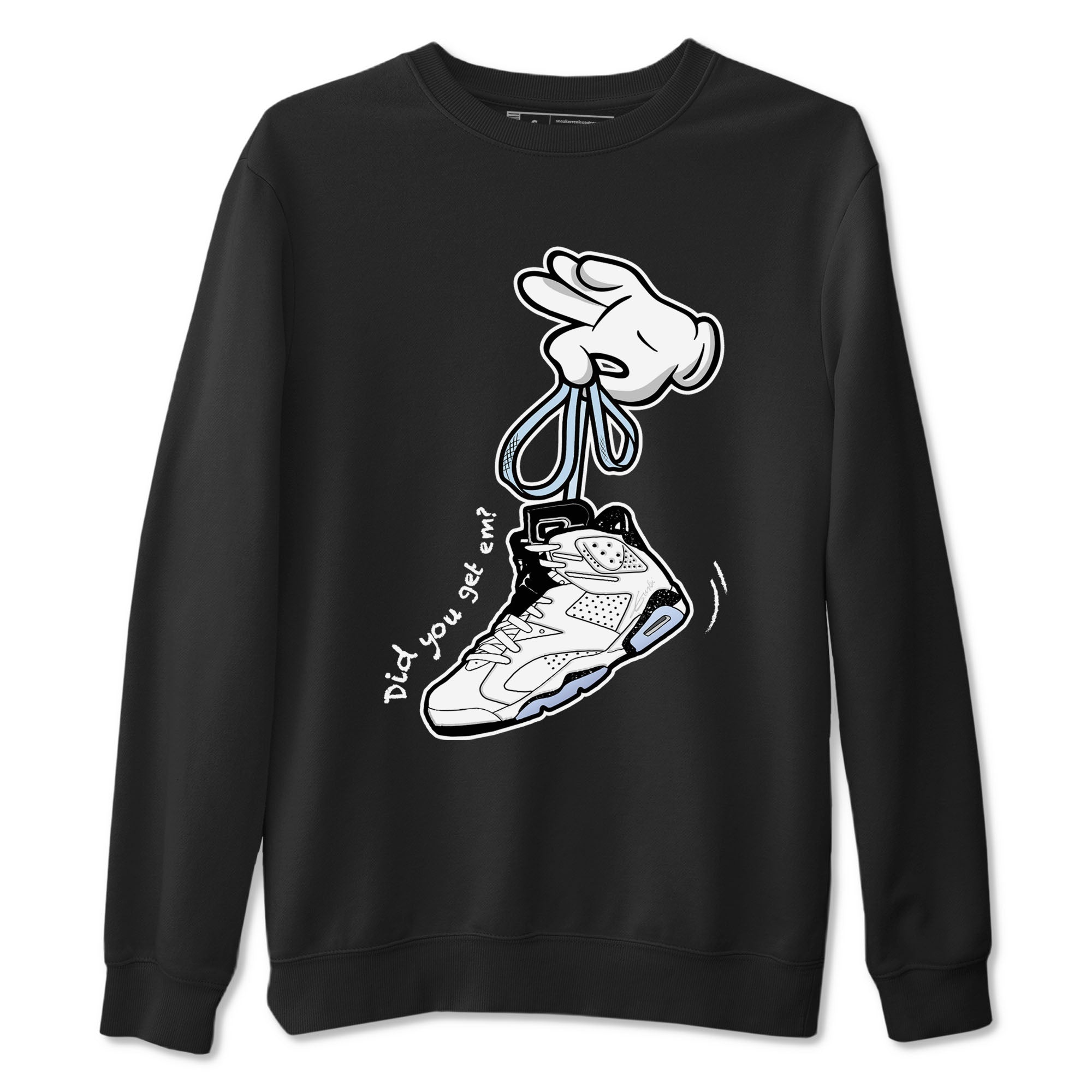 Cartoon Hands snkmatch Tees - Air Jordan 6 White Black