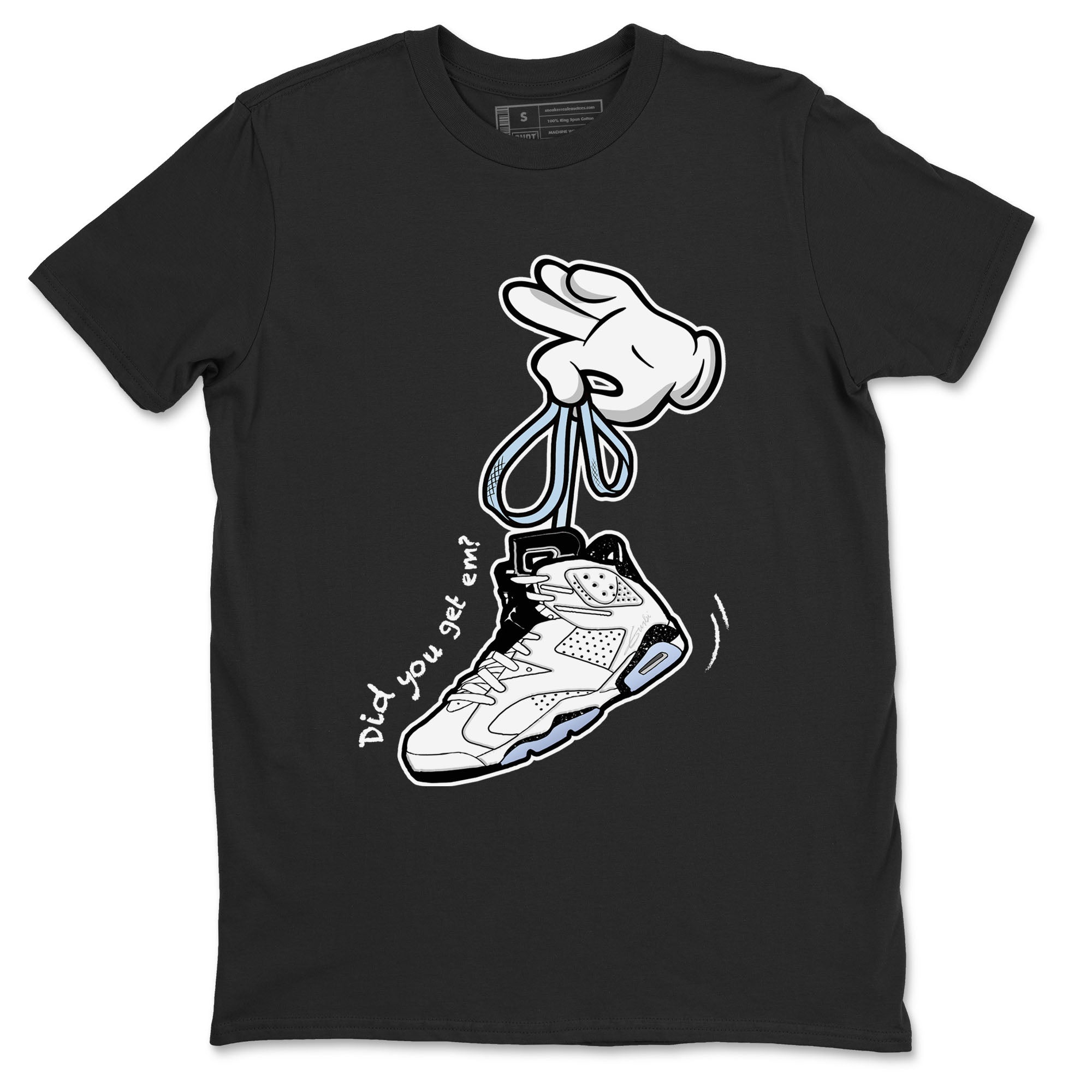 Cartoon Hands snkmatch Tees - Air Jordan 6 White Black