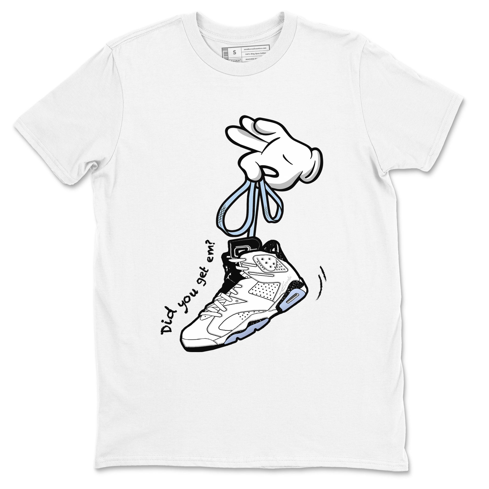 Cartoon Hands snkmatch Tees - Air Jordan 6 White Black