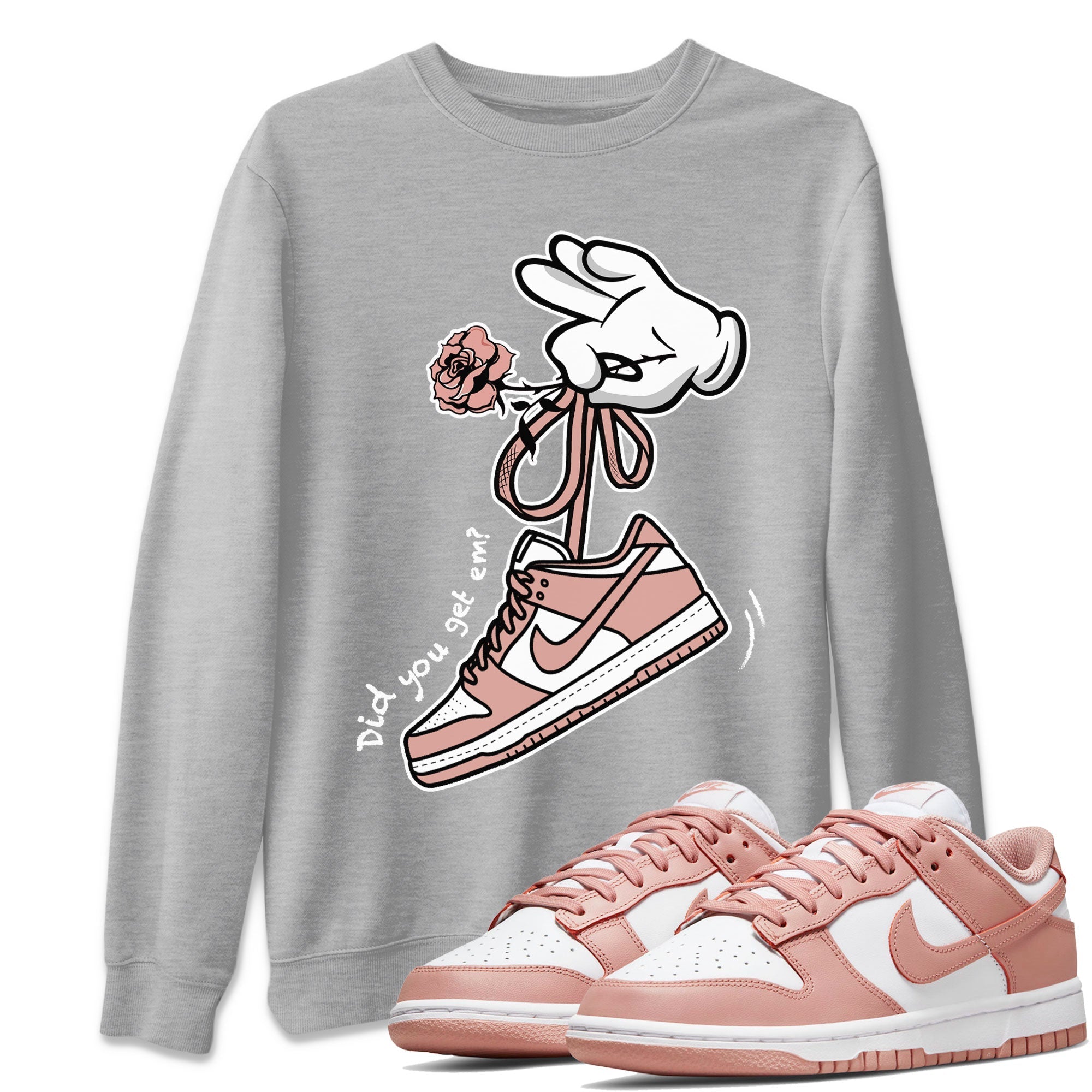 Cartoon Hands snkmatch Tee - Dunk Rose Whisper