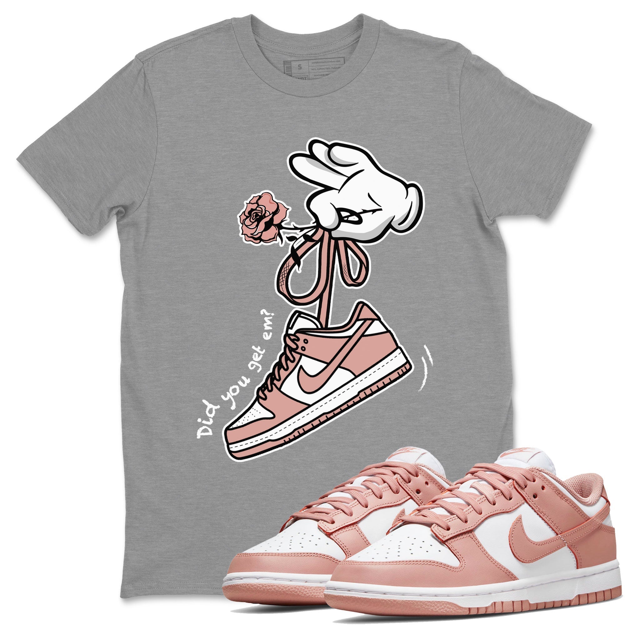 Cartoon Hands snkmatch Tee - Dunk Rose Whisper