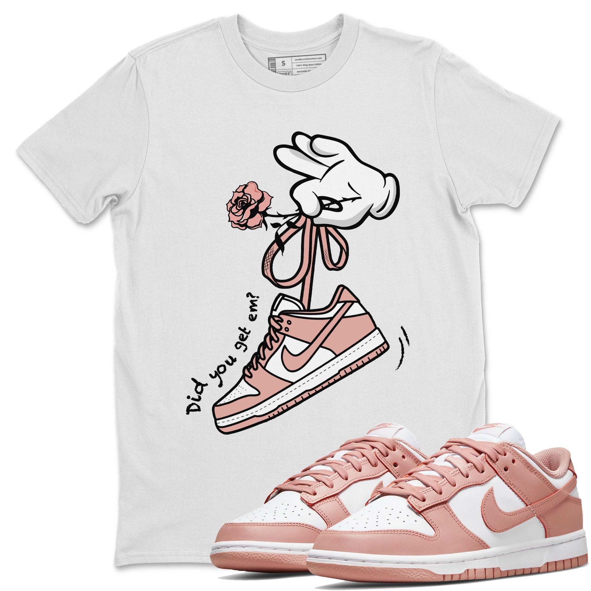 Cartoon Hands snkmatch Tee - Dunk Rose Whisper