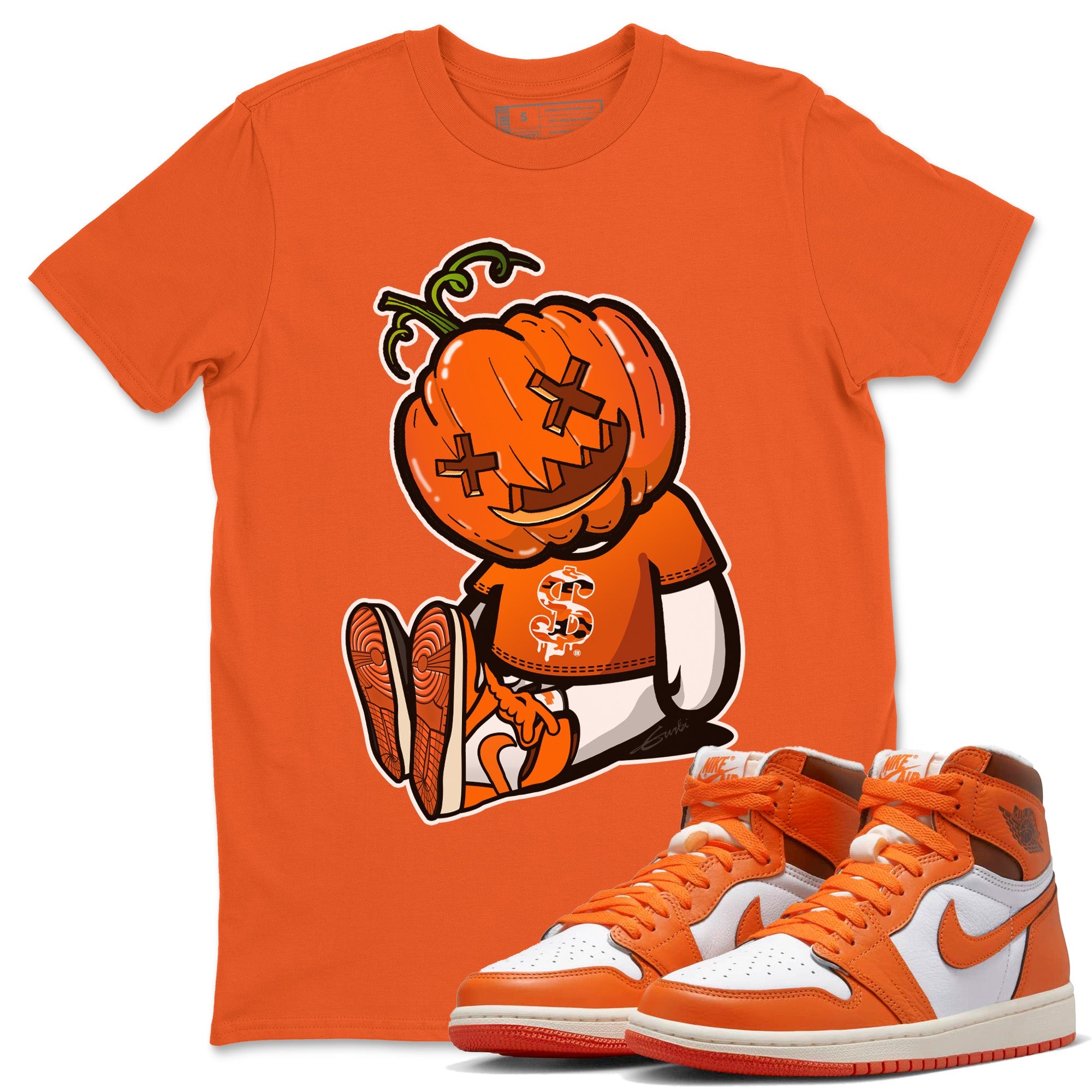 Carved Pumpkin Dolls Unisex Tops - Air Jordan 1 Starfish