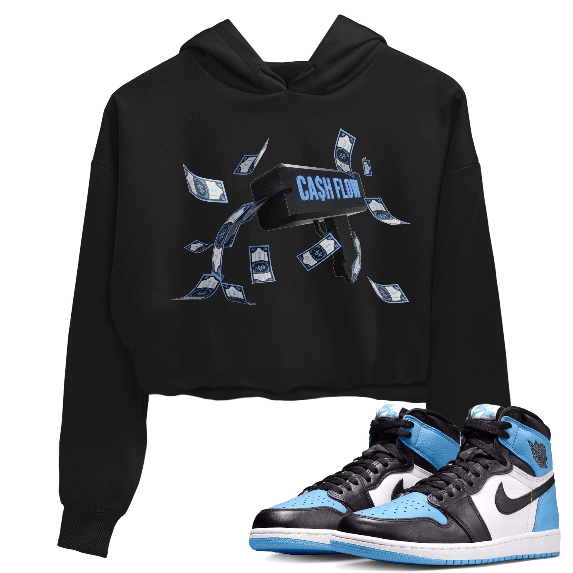 Cash Flow Women's Tops - Air Jordan 1 UNC Toe