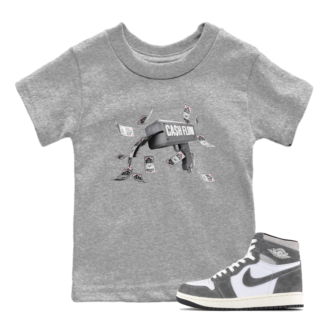 Cash Flow Kids Tops - Air Jordan 1 Washed Heritage