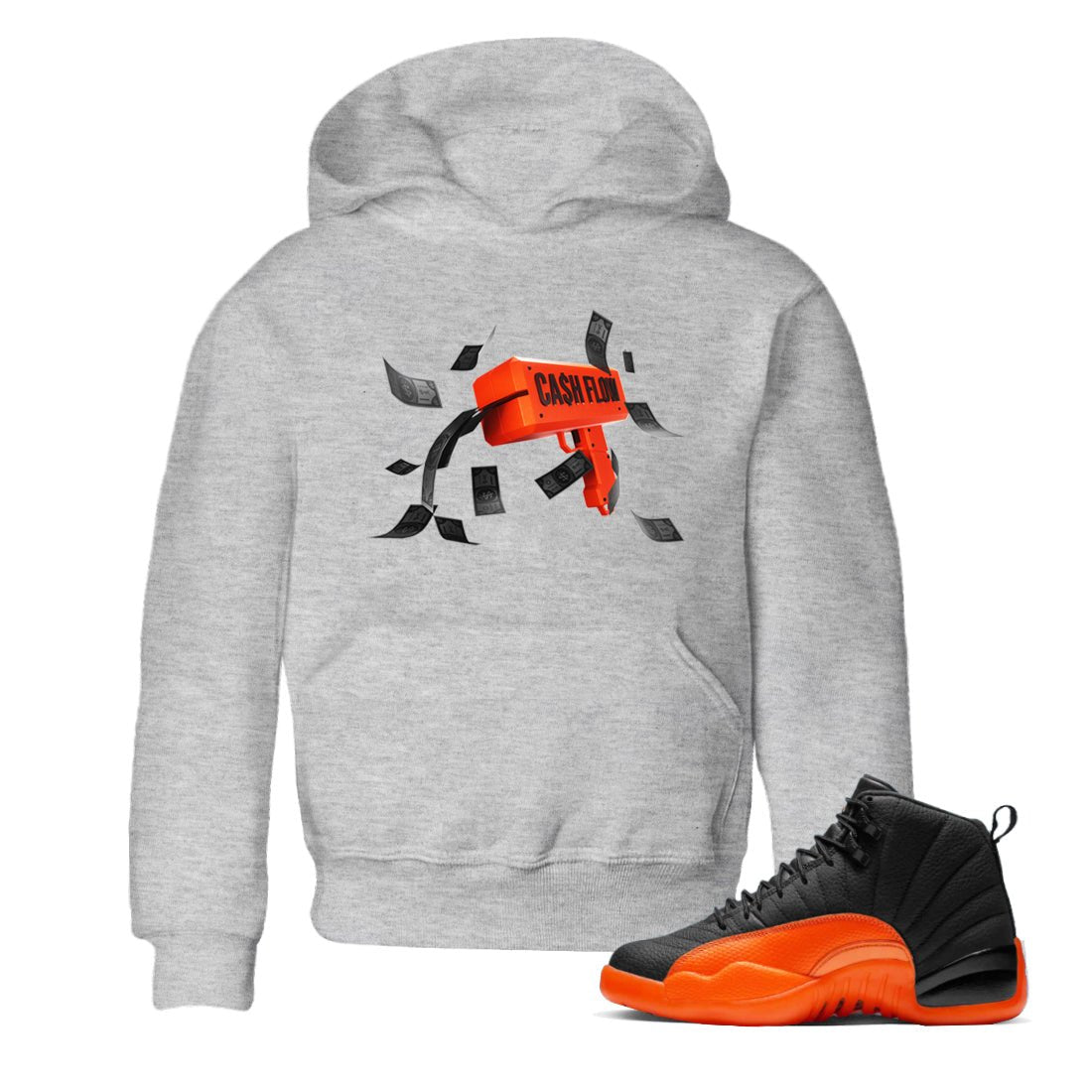 Cash Flow Kids Tops - Air Jordan 12 Brilliant Orange