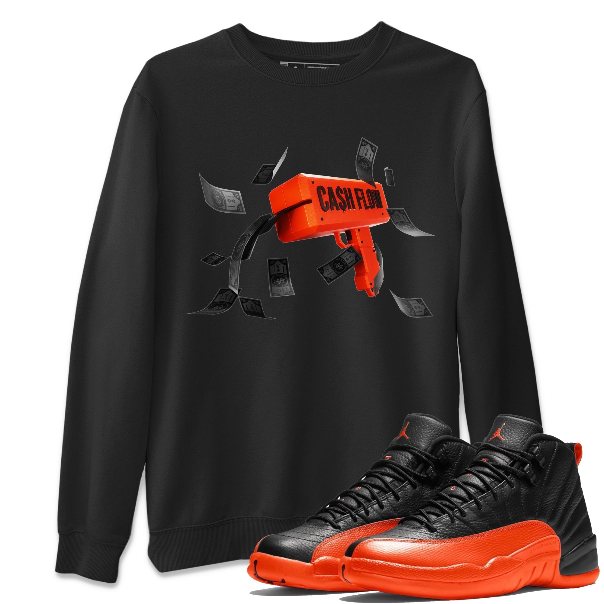 Cash Flow Unisex Tops - Air Jordan 12 Brilliant Orange