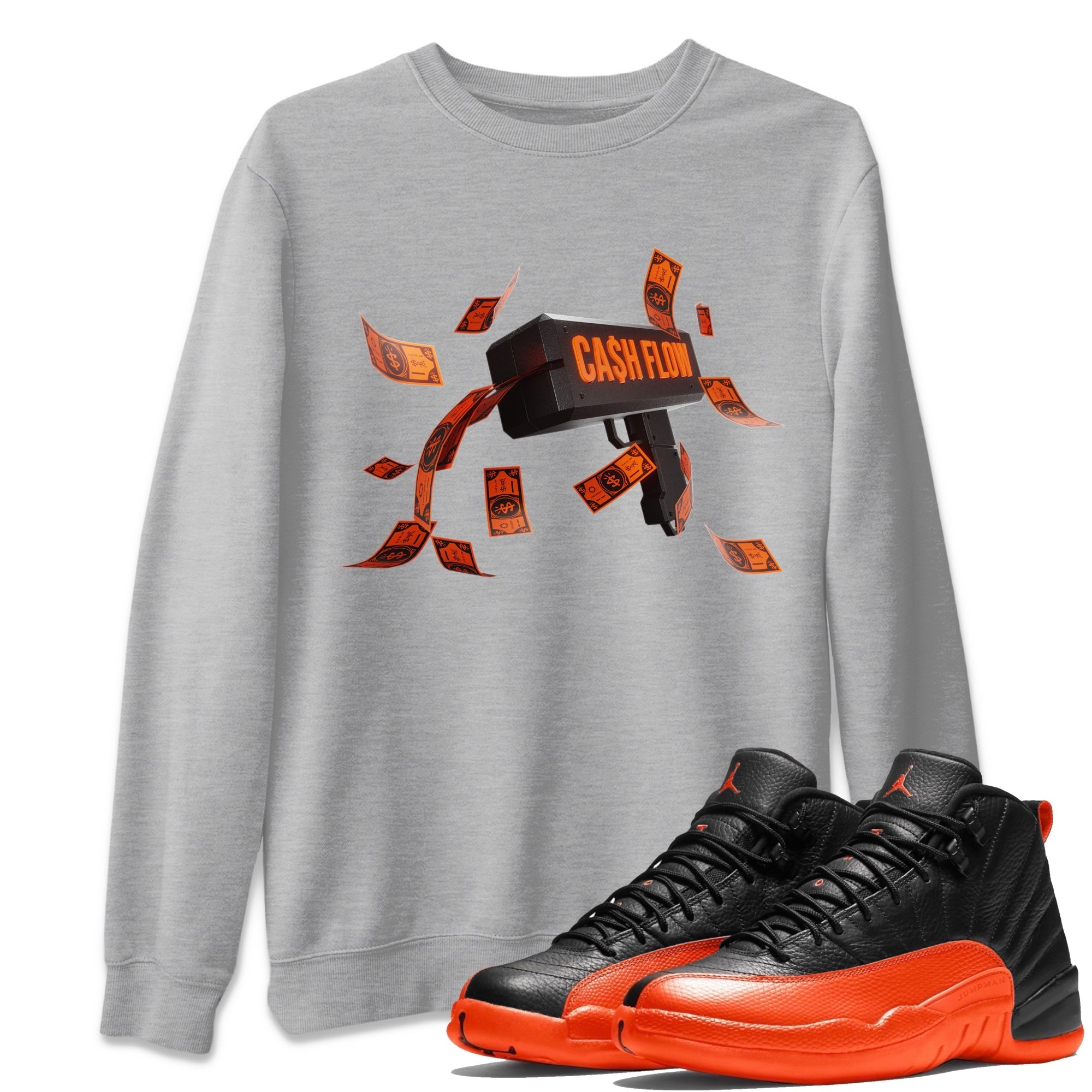 Cash Flow Unisex Tops - Air Jordan 12 Brilliant Orange