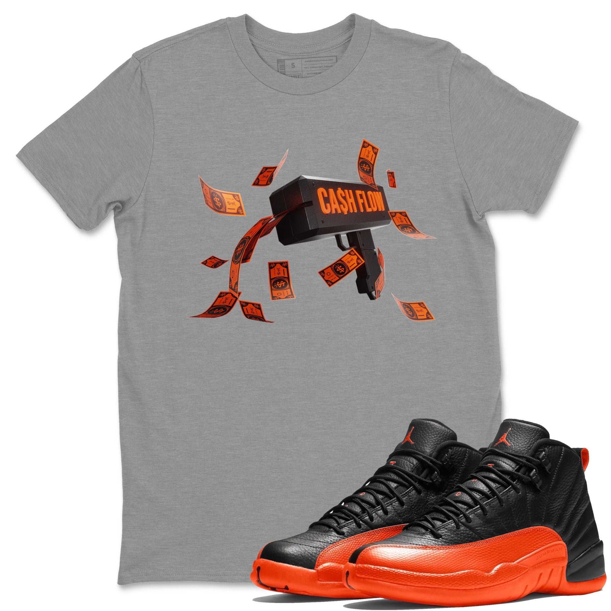 Cash Flow Unisex Tops - Air Jordan 12 Brilliant Orange