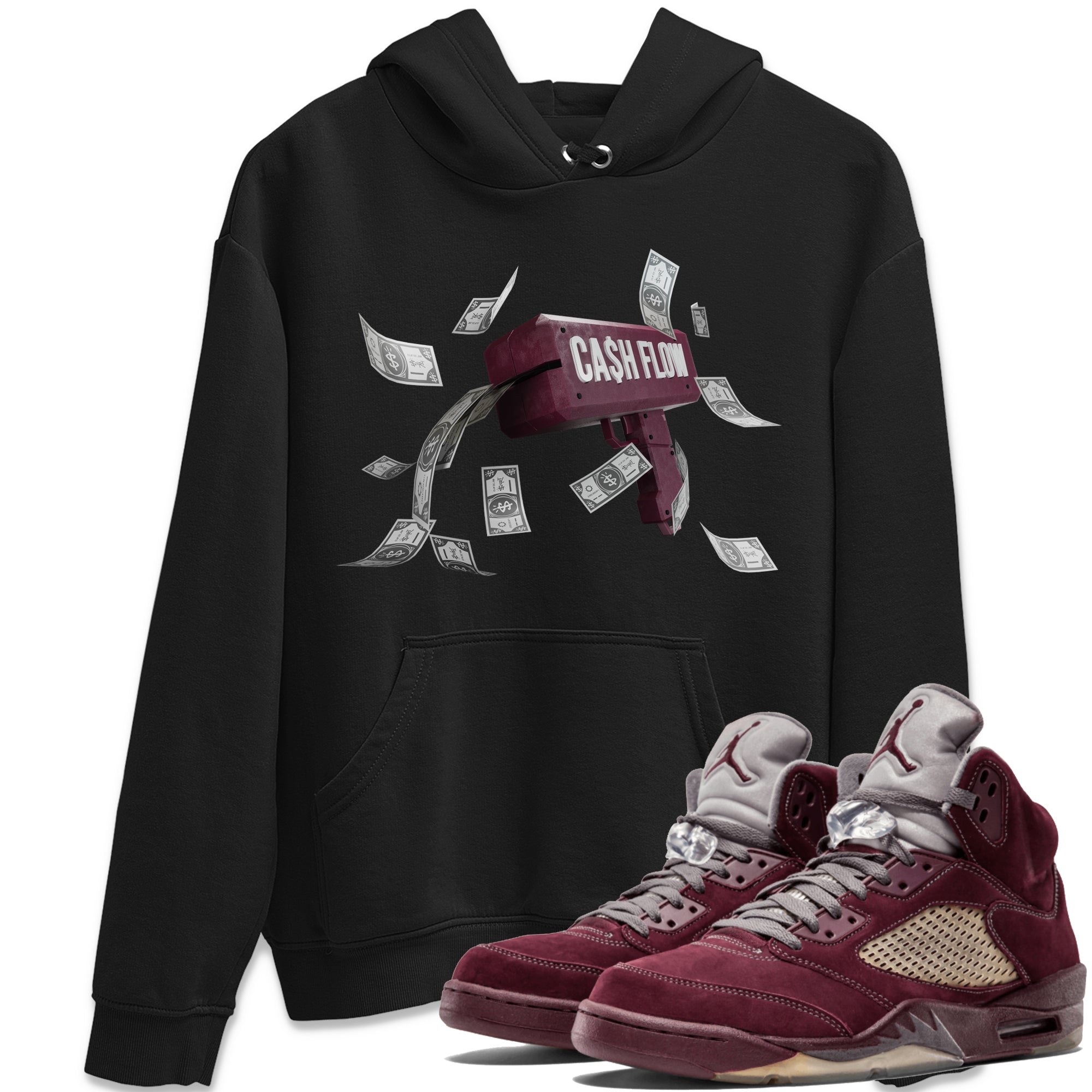 Cash Flow Unisex Tops - Air Jordan 5 Burgundy