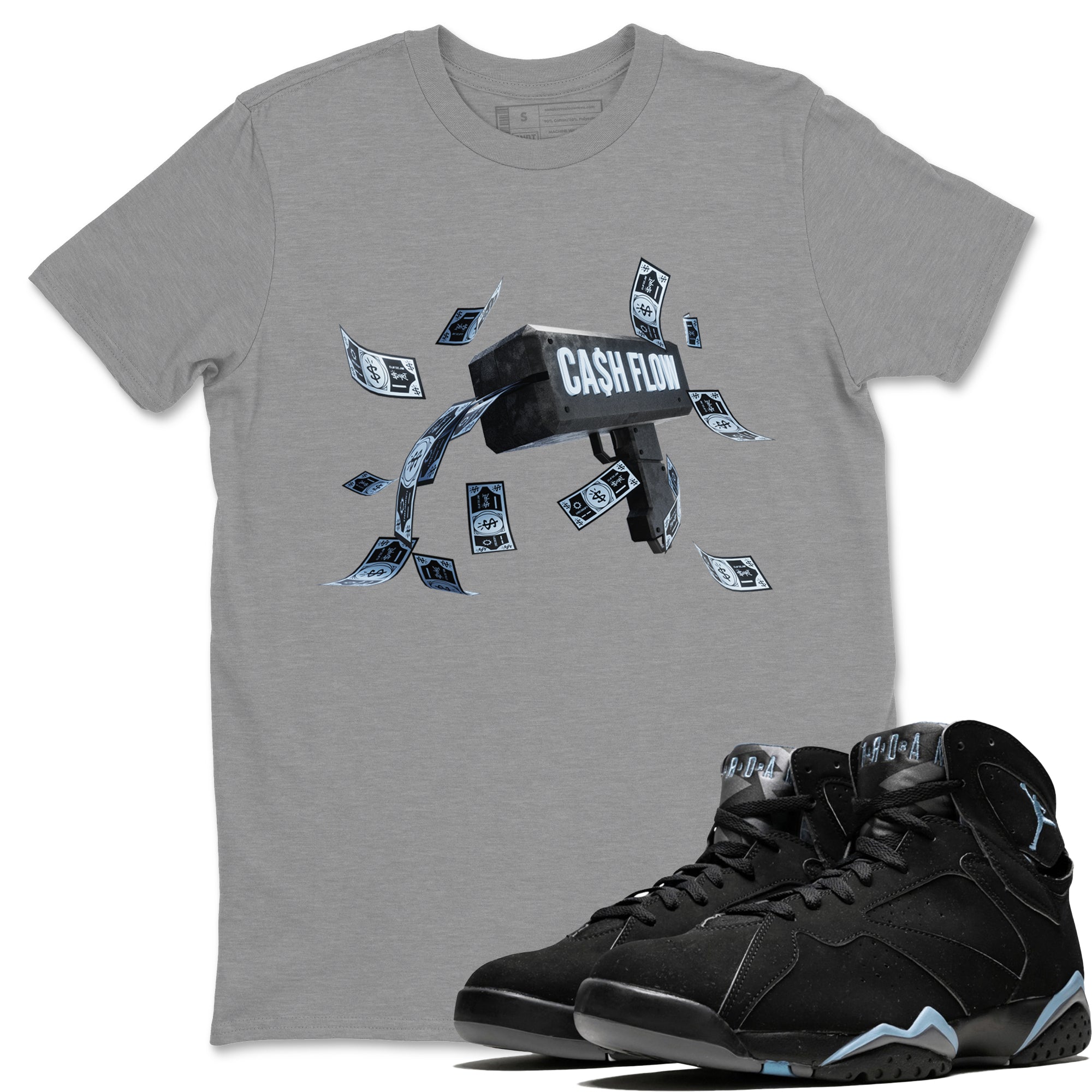 Cash Flow Unisex Tops - Air Jordan 7 Chambray