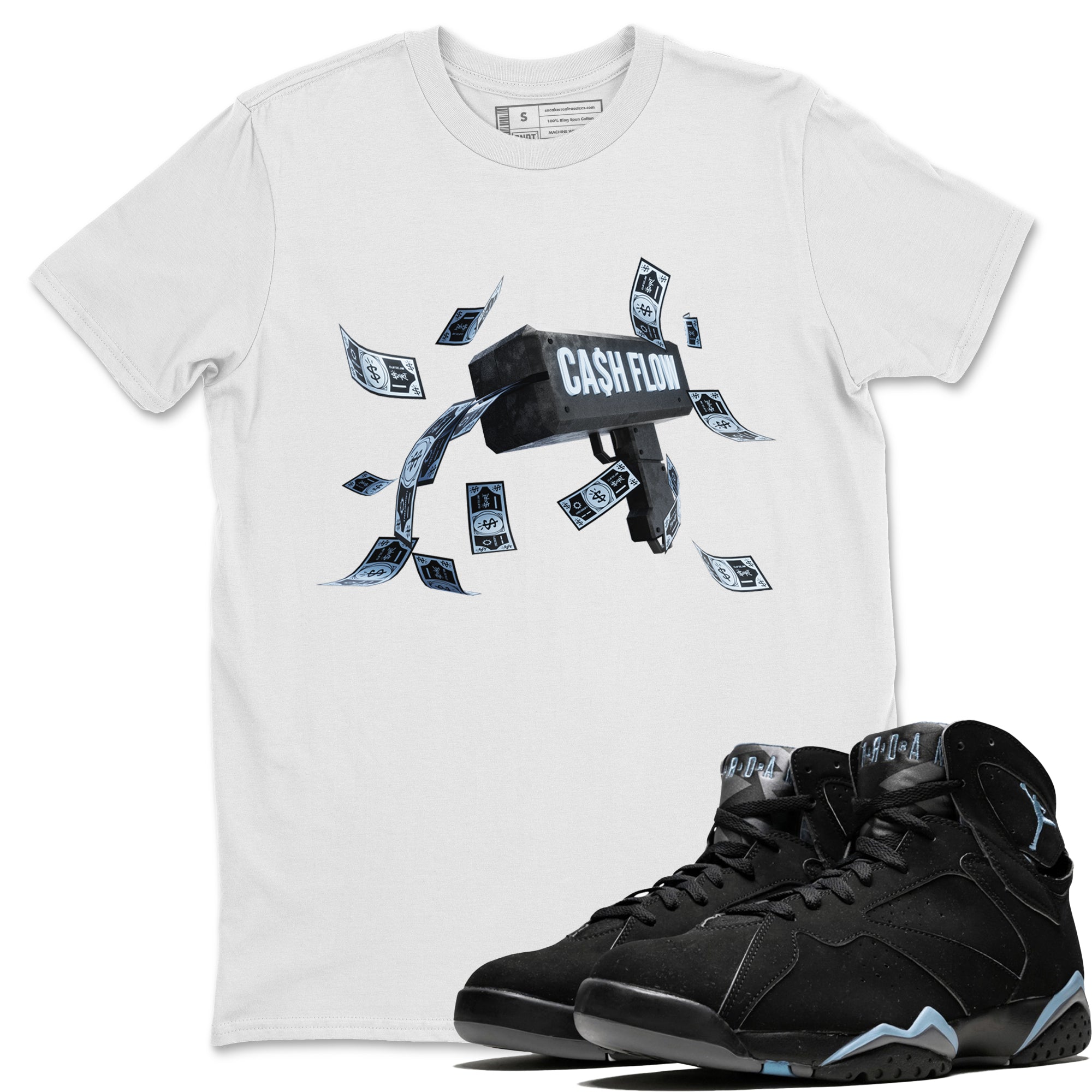 Cash Flow Unisex Tops - Air Jordan 7 Chambray