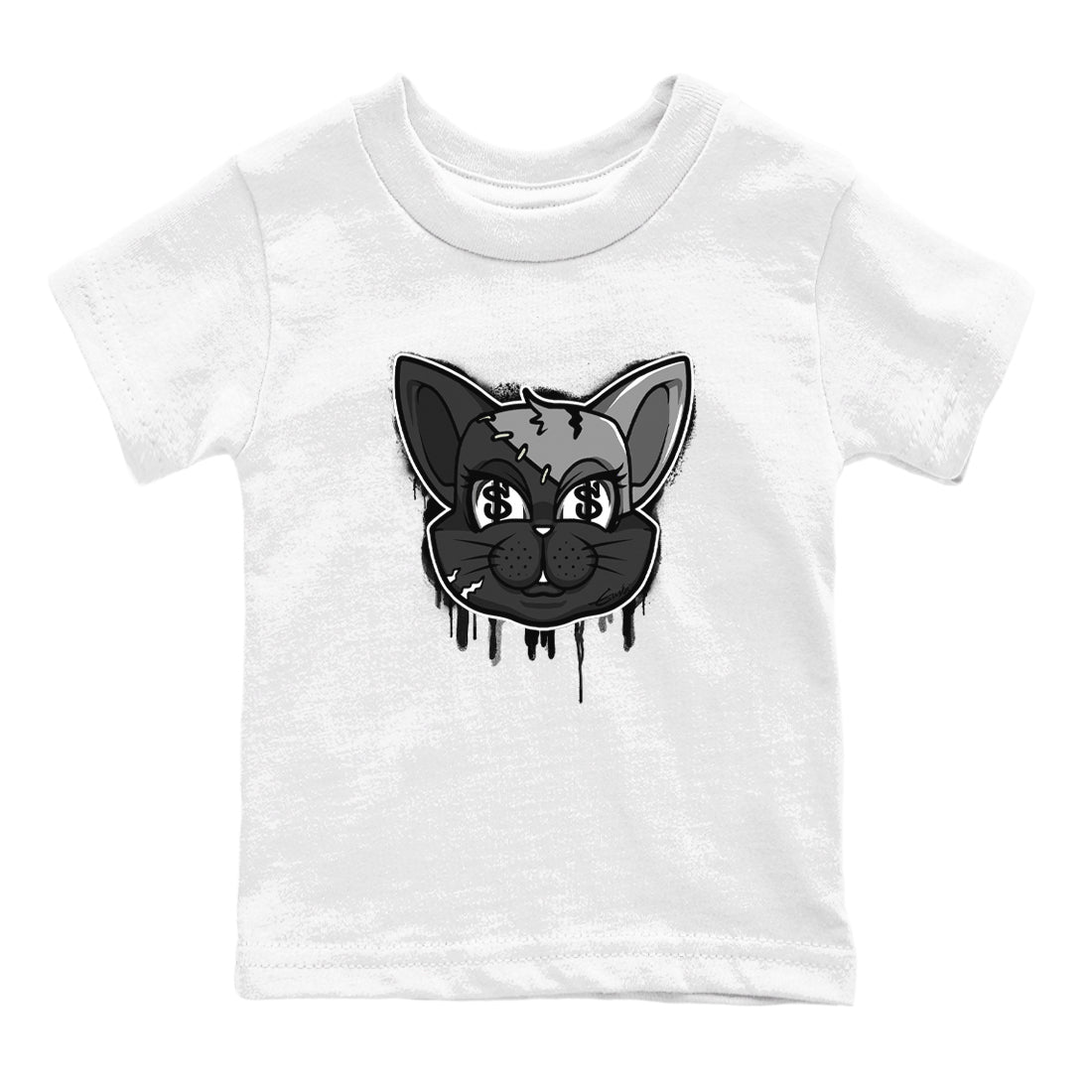 Cat Face snkmatch Tees Kids - Air Jordan 5 Black Cat