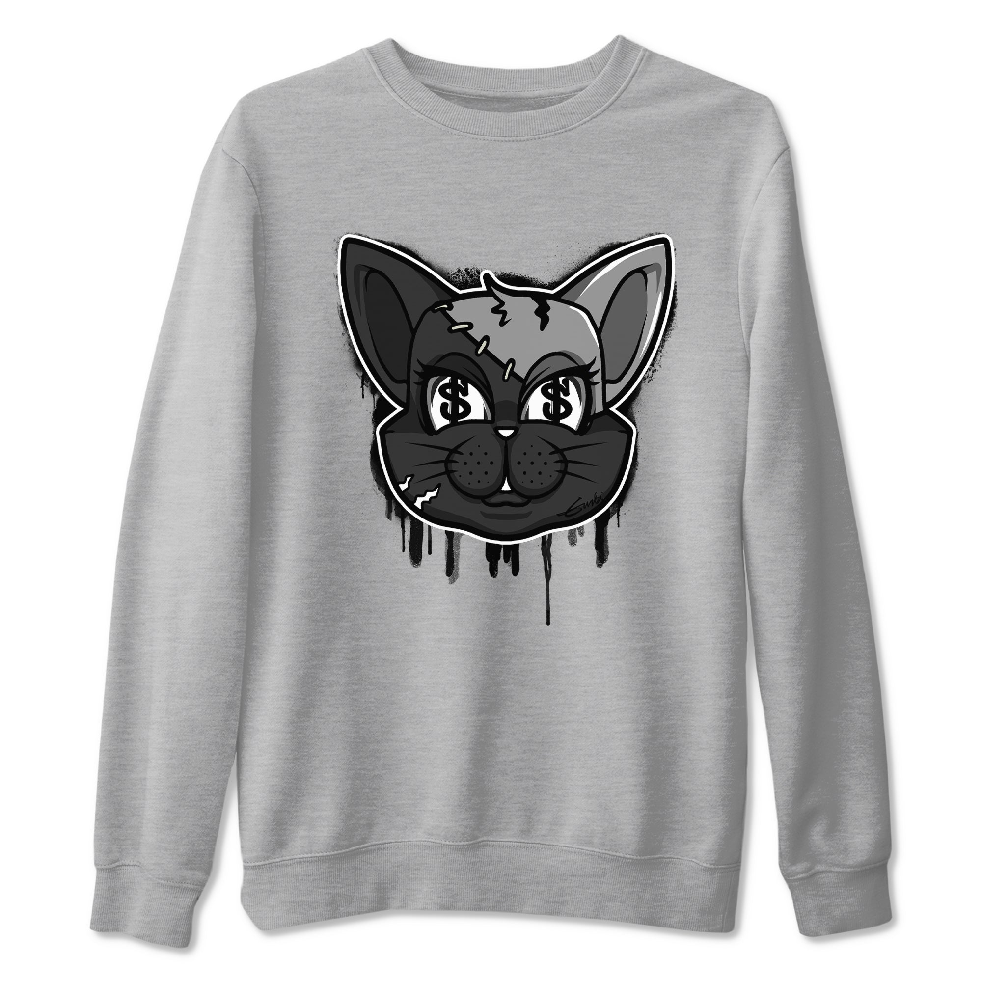 Cat Face snkmatch Tees - Air Jordan 5 Black Cat