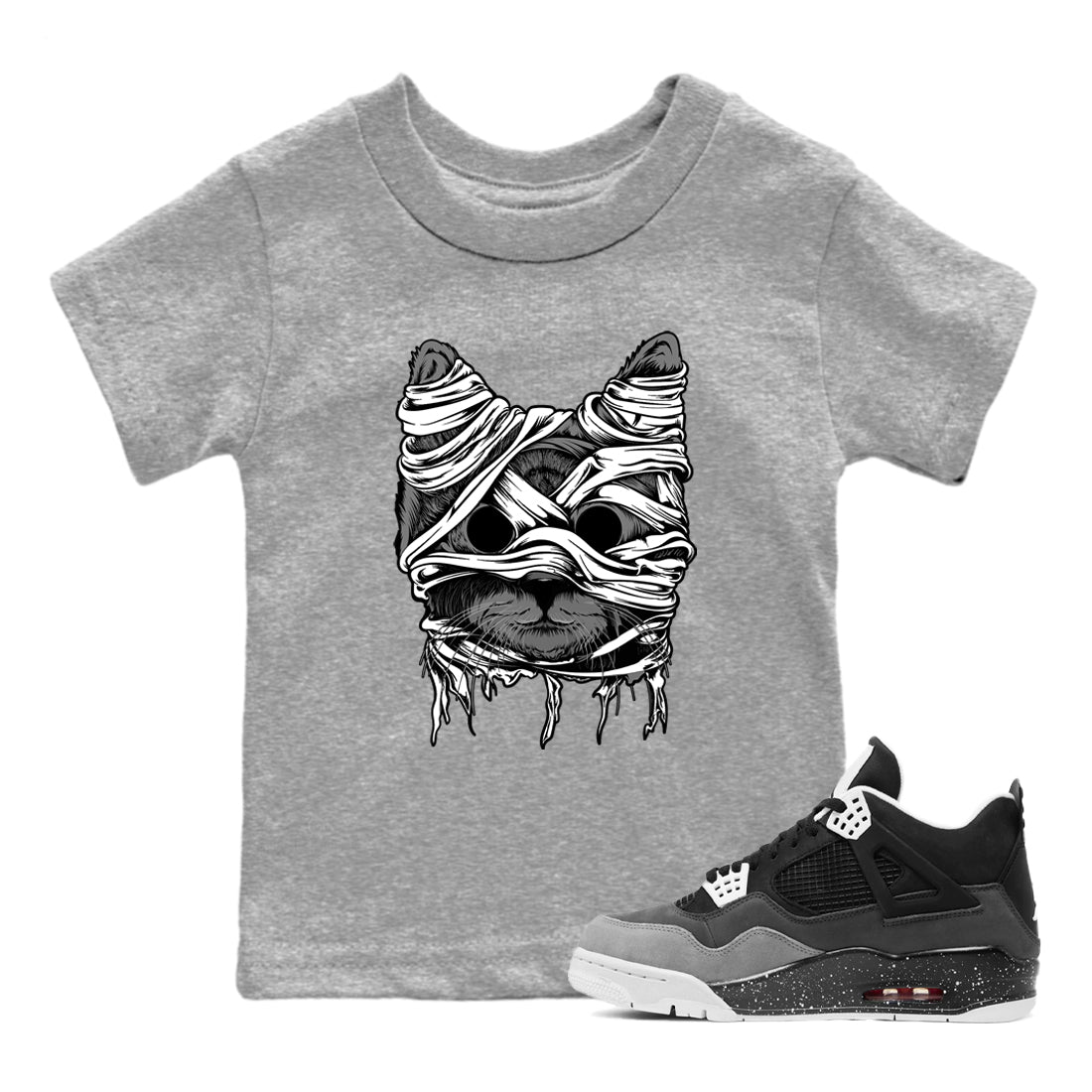 Cat Mummy snkmatch Tees Kids - Air Jordan 4 Fear