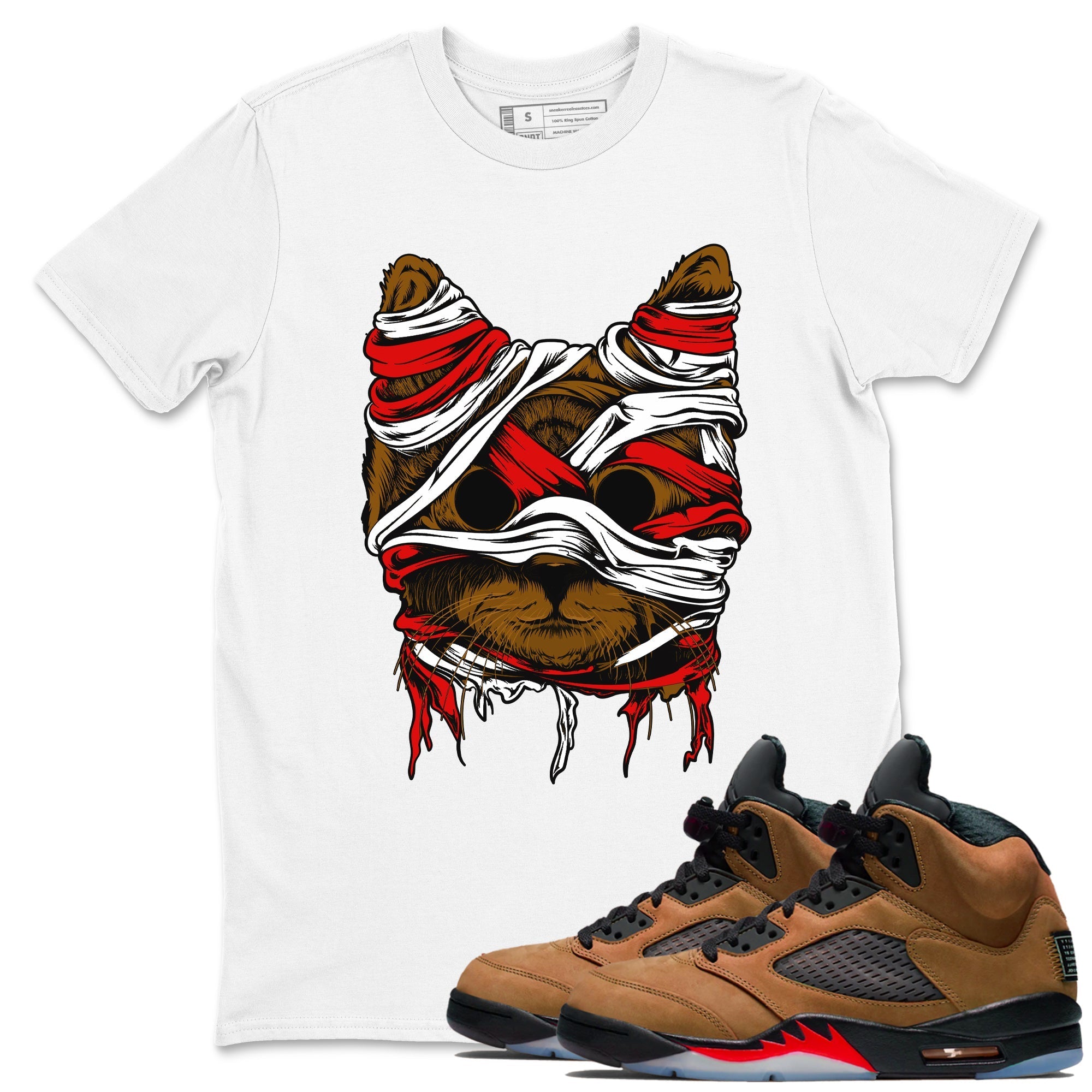 Cat Mummy snkmatch Tees - Air Jordan 5 Archaeo Brown