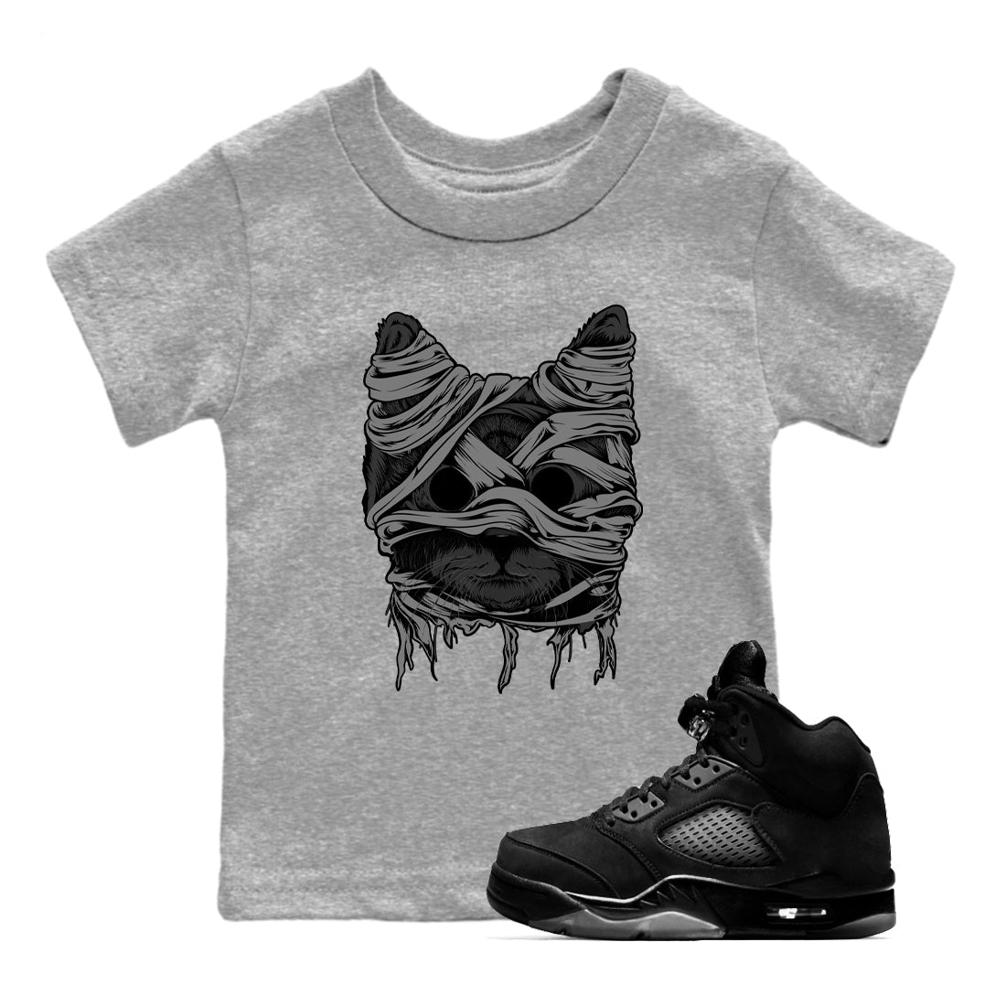 Cat Mummy snkmatch Tees Kids - Air Jordan 5 Black Cat