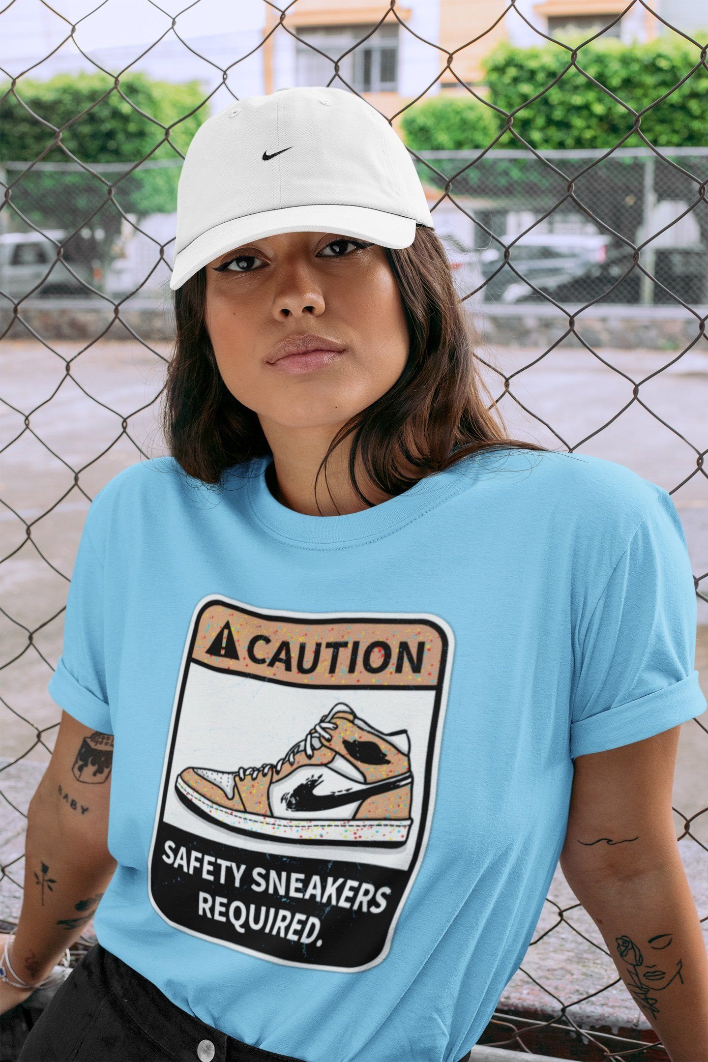 Caution Unisex Tops - Air Jordan 1 Brushstroke