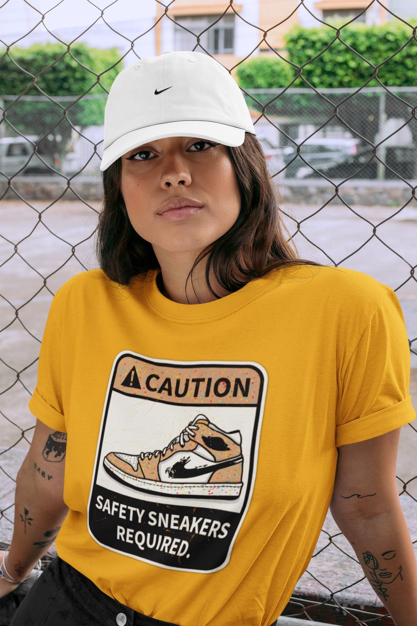 Caution Unisex Tops - Air Jordan 1 Brushstroke
