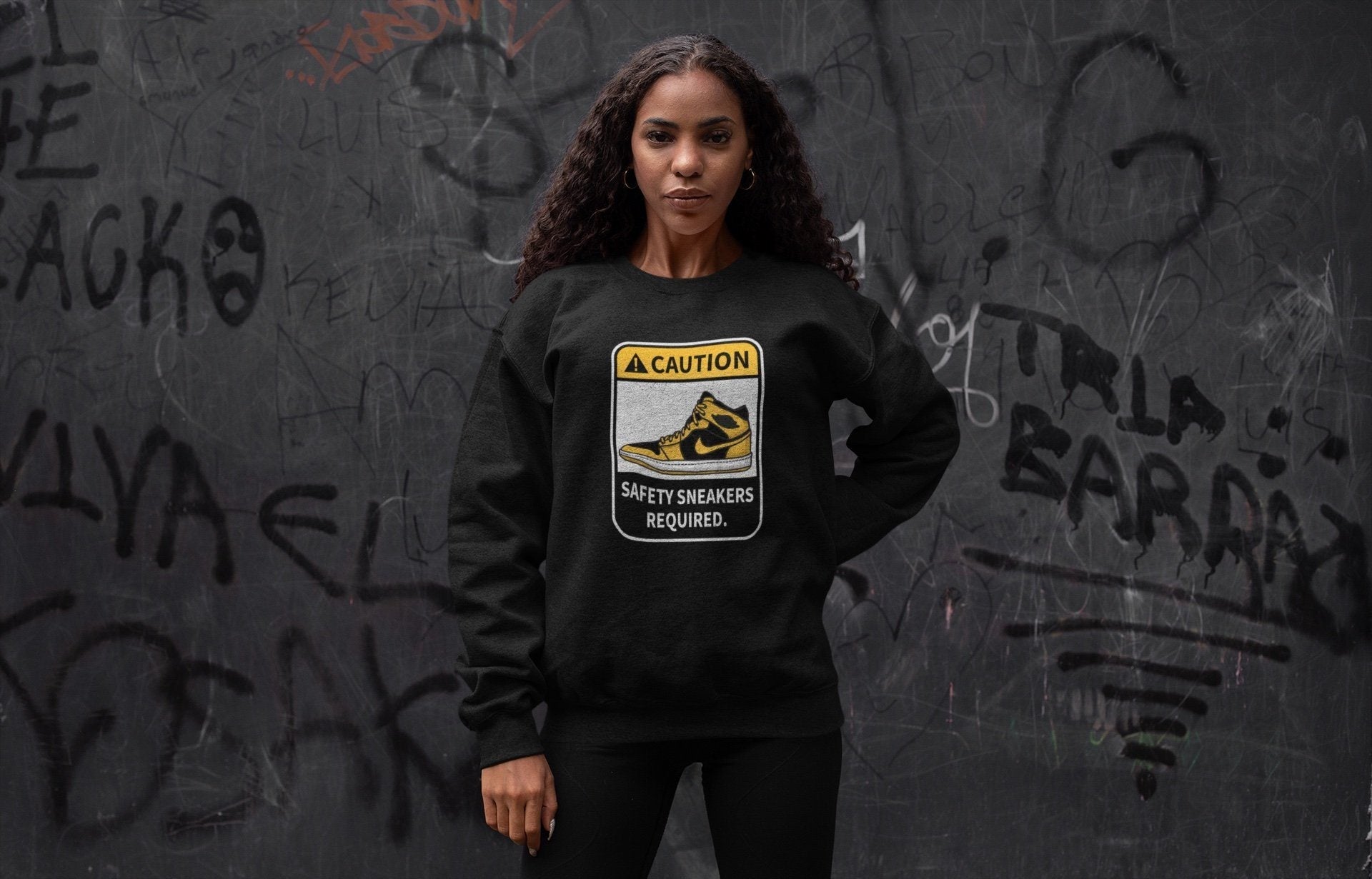 Caution Unisex Tops - Air Jordan 1 Pollen