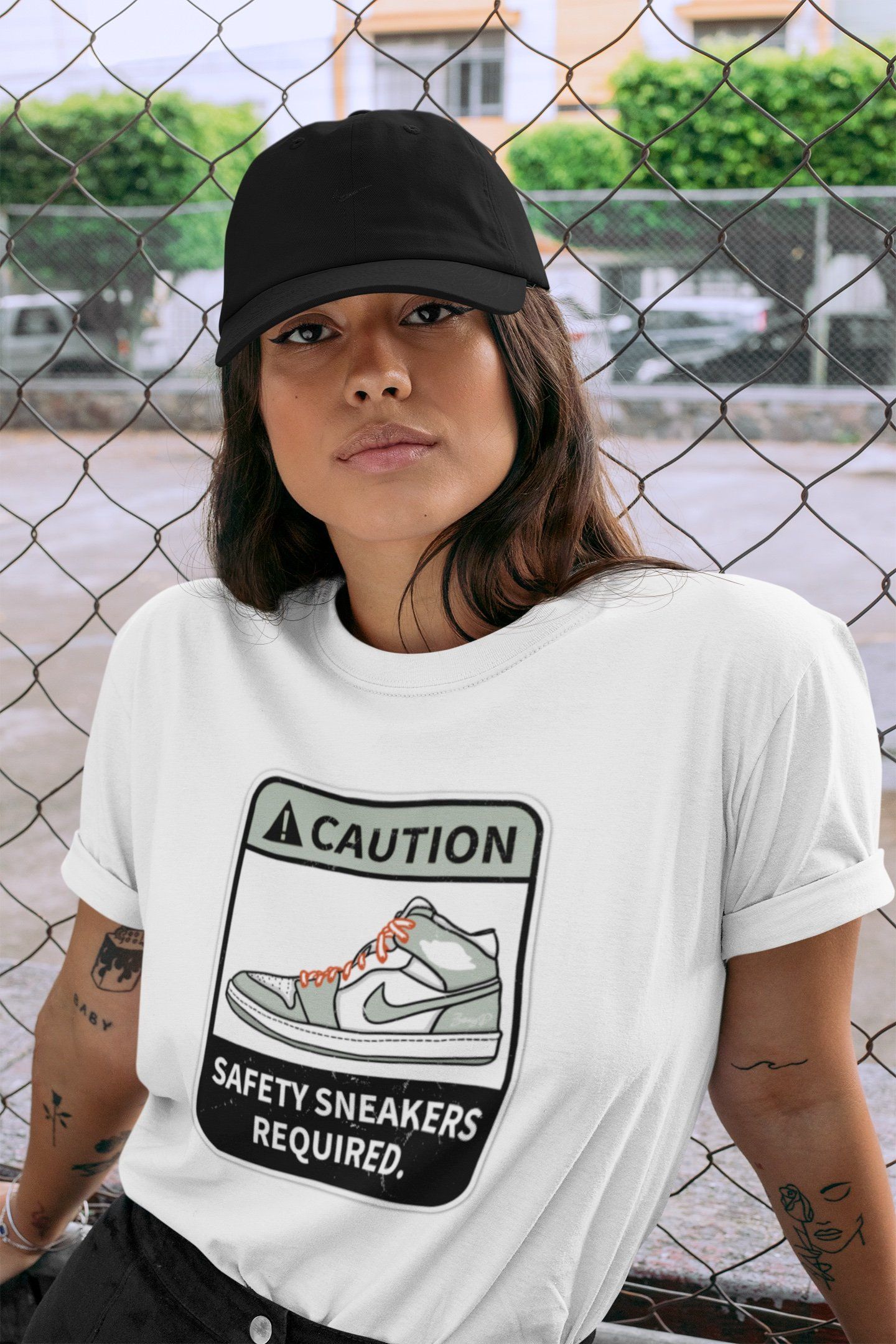 Caution Unisex Tops - Air Jordan 1 Seafoam