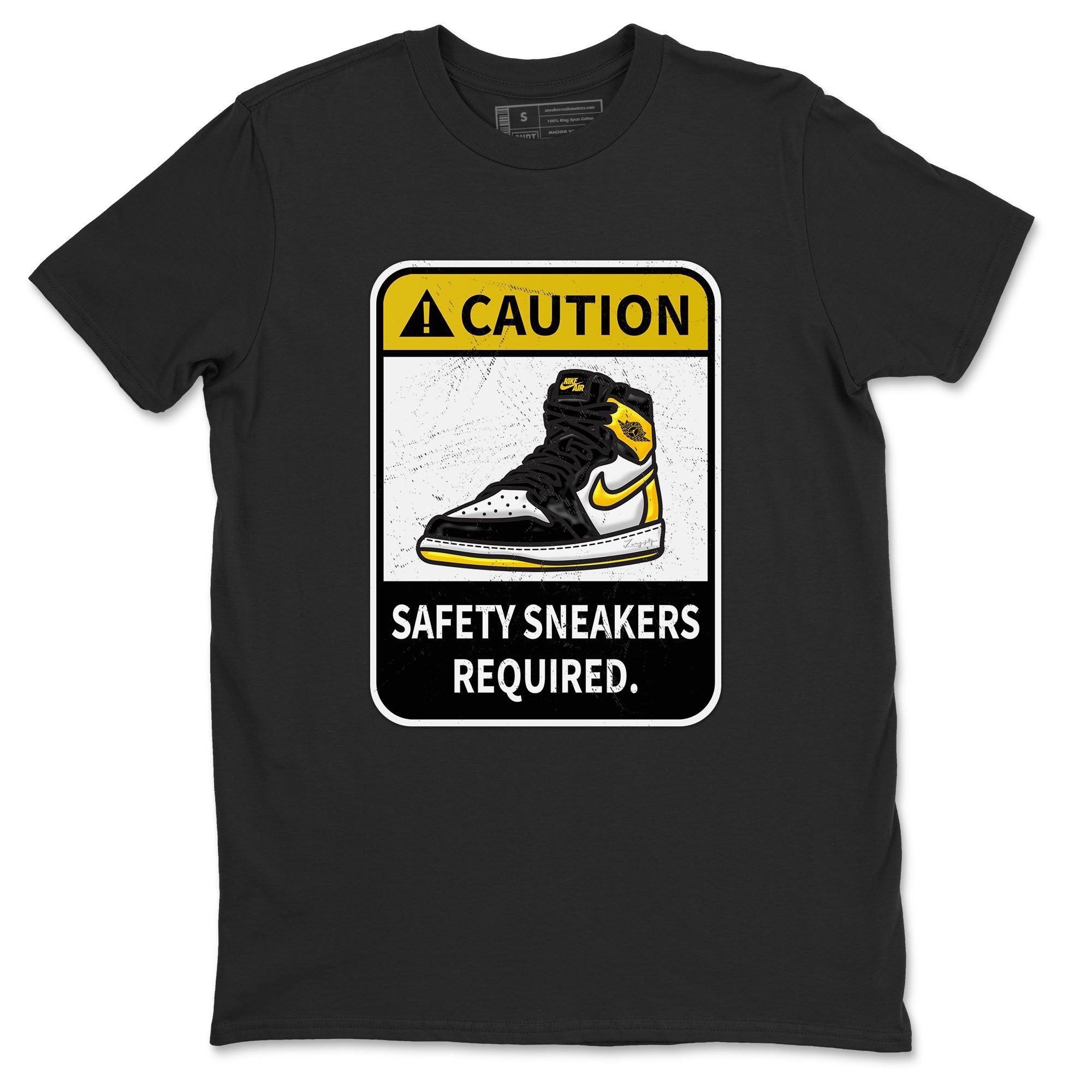 Caution snkmatch Tees - Air Jordan 1 Yellow Ochre