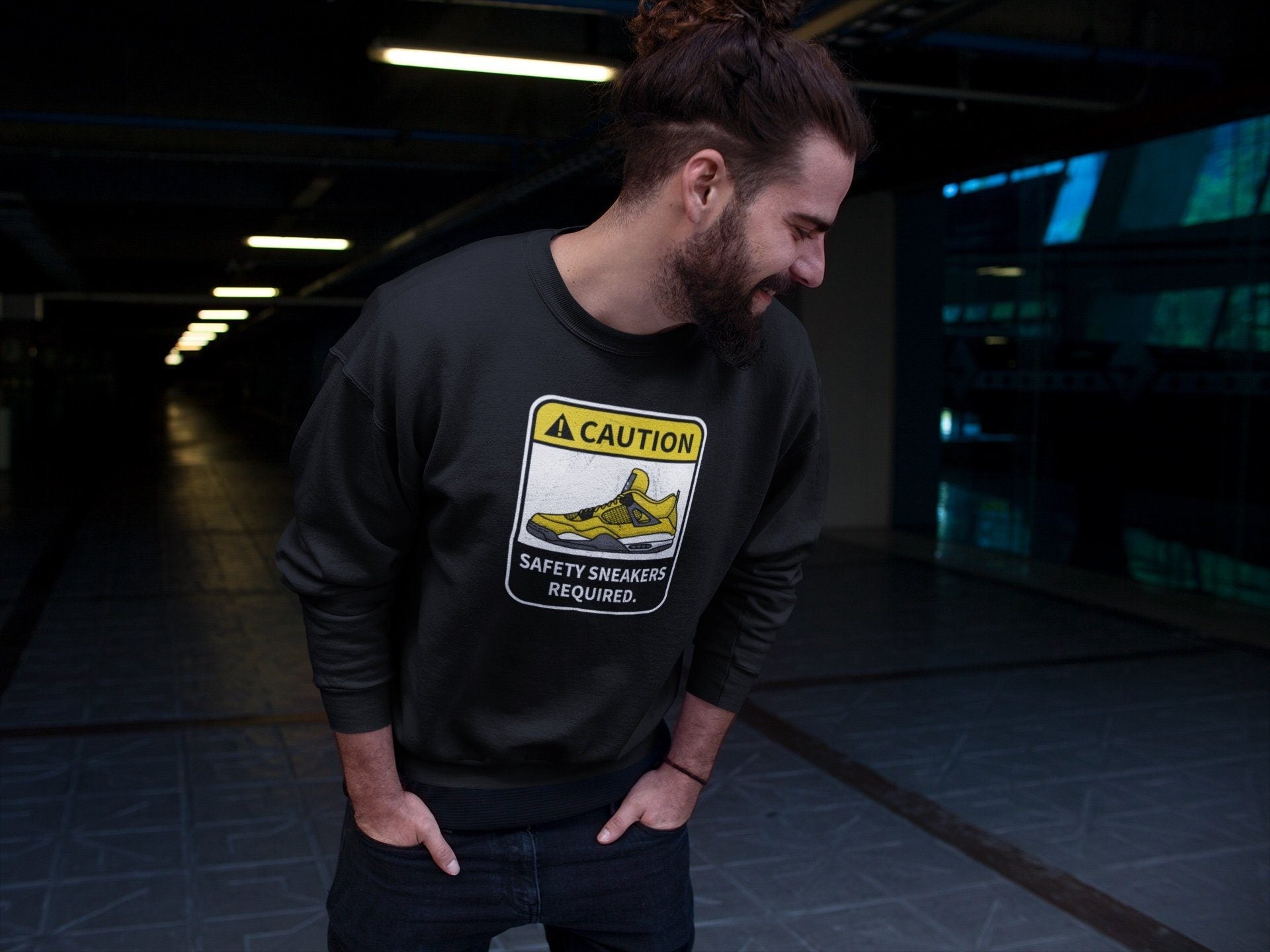 Caution Unisex Tops - Air Jordan 4 Lightning