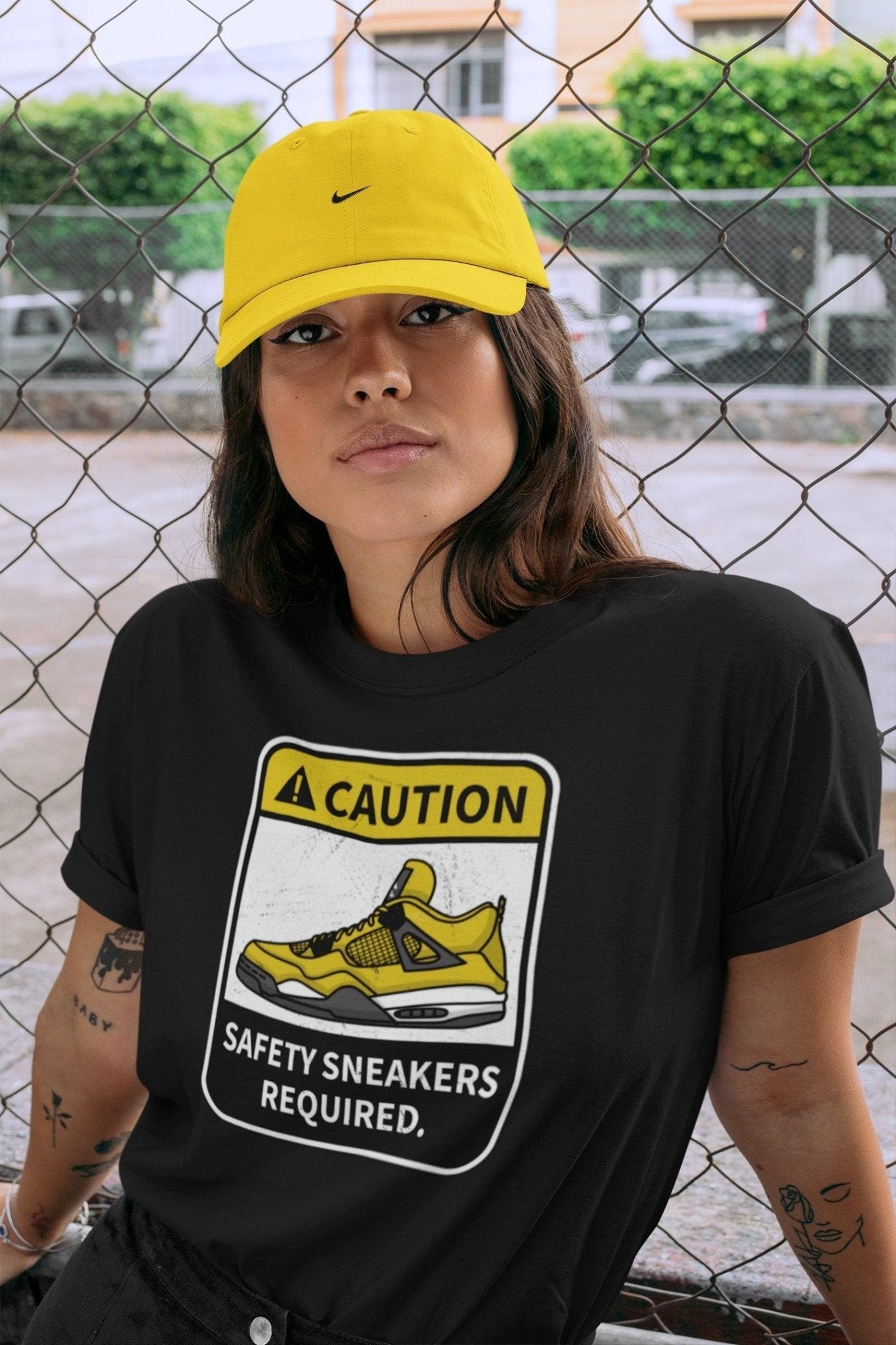 Caution Unisex Tops - Air Jordan 4 Lightning