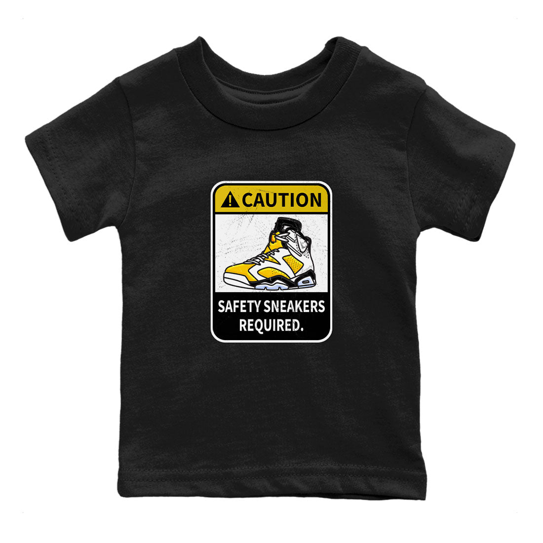 Caution snkmatch Tees Kids - Air Jordan 6 Yellow Ochre