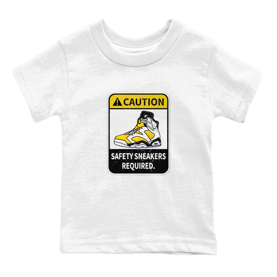Caution snkmatch Tees Kids - Air Jordan 6 Yellow Ochre