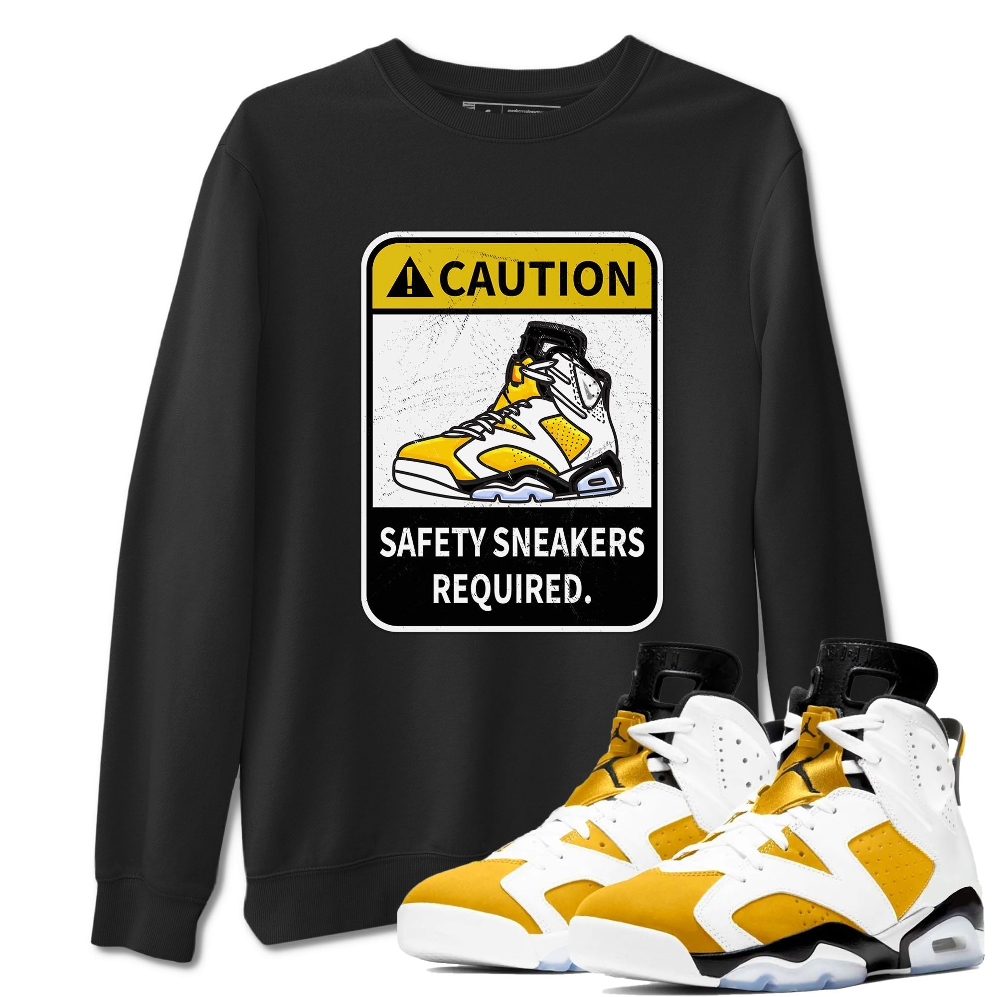 Caution snkmatch Tees - Air Jordan 6 Yellow Ochre