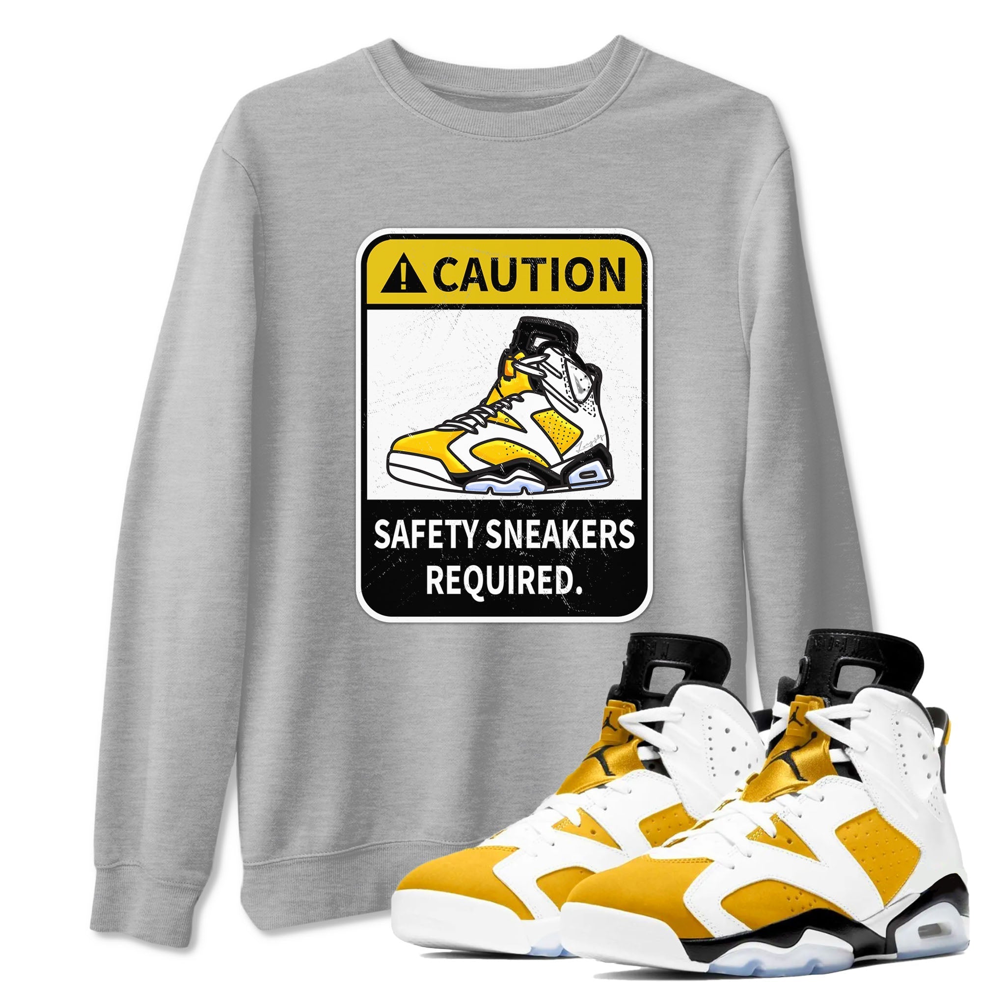 Caution snkmatch Tees - Air Jordan 6 Yellow Ochre