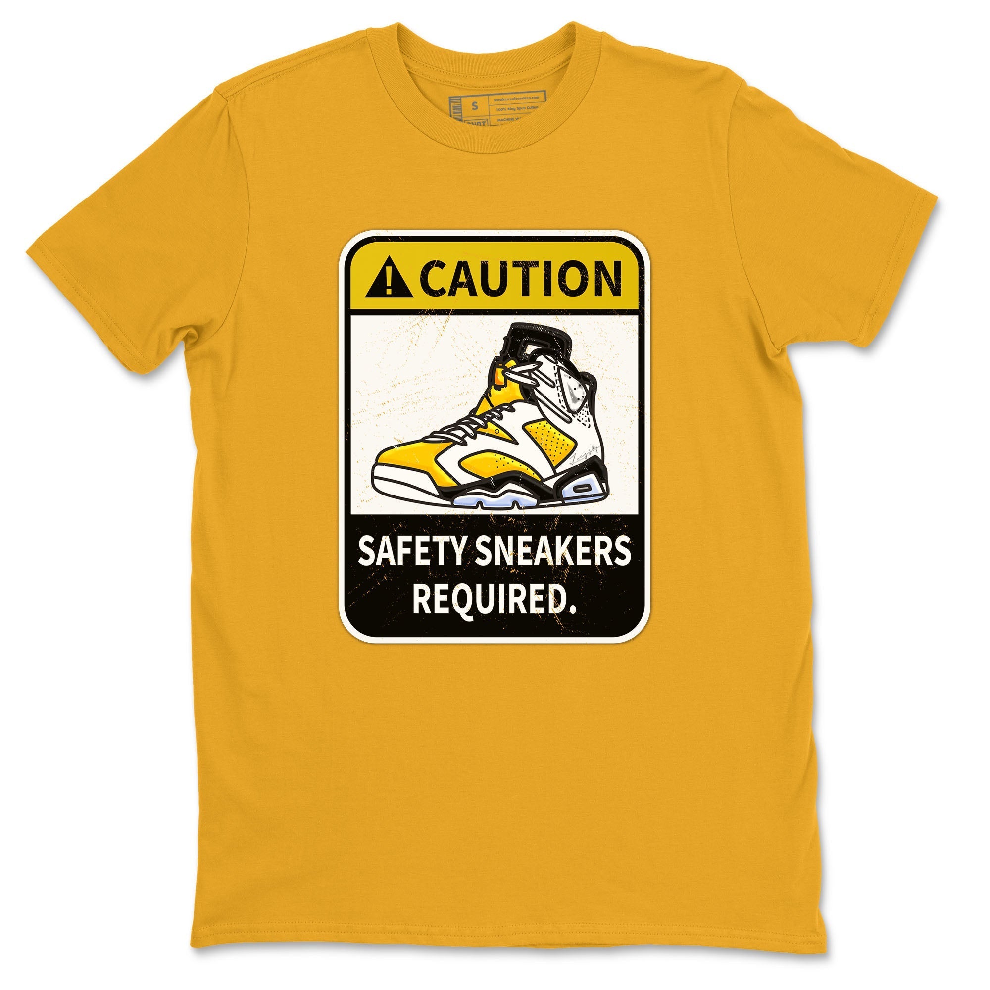 Caution snkmatch Tees - Air Jordan 6 Yellow Ochre