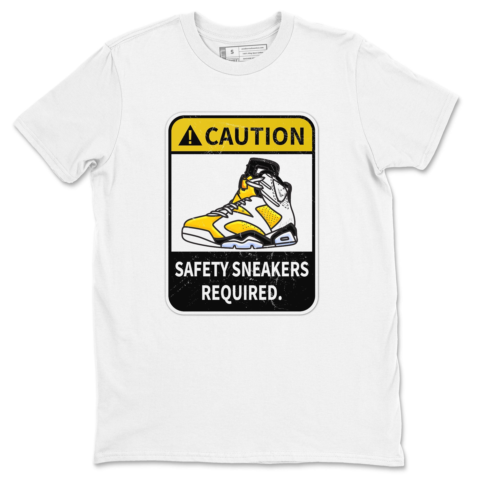 Caution snkmatch Tees - Air Jordan 6 Yellow Ochre