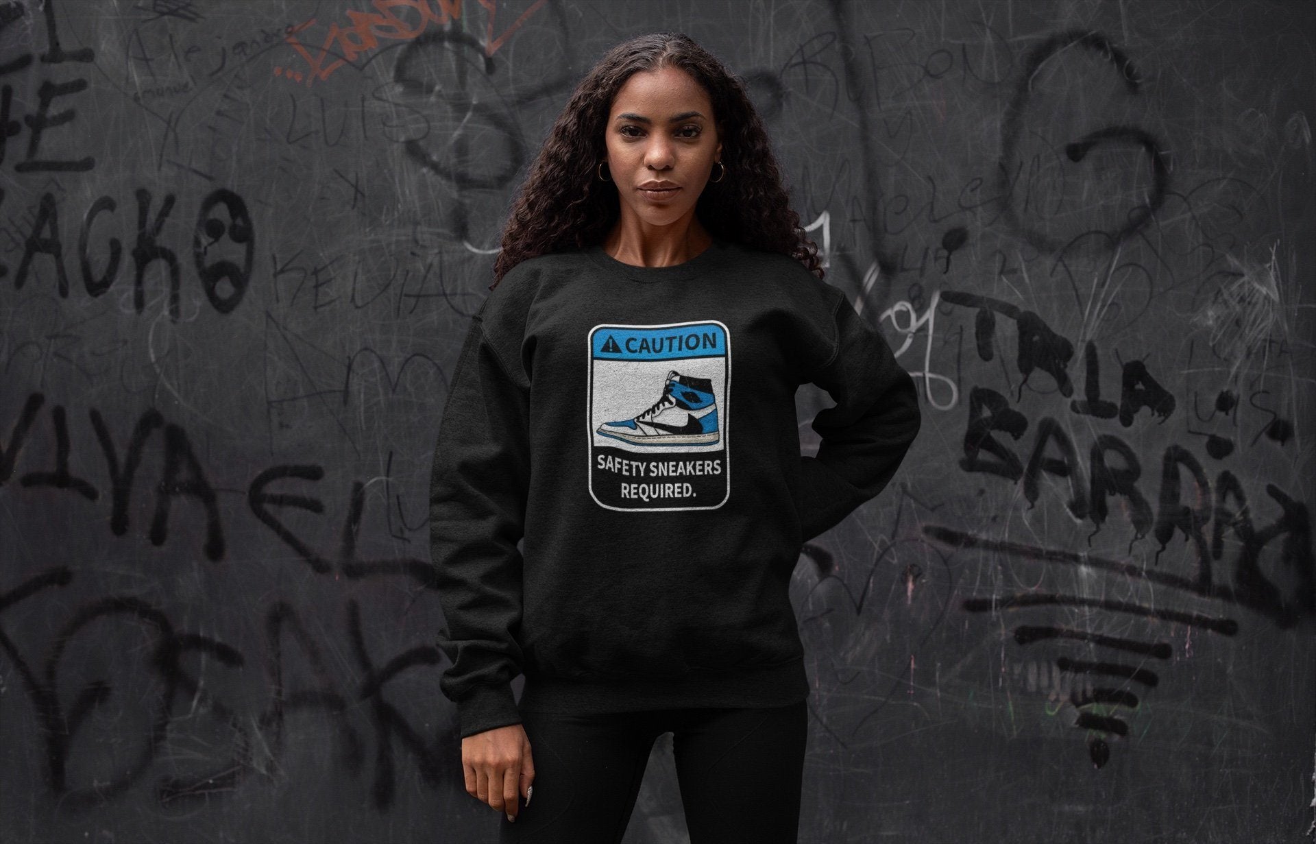 Caution Unisex Tops - Air Jordan 1 Travis Scott Fragment
