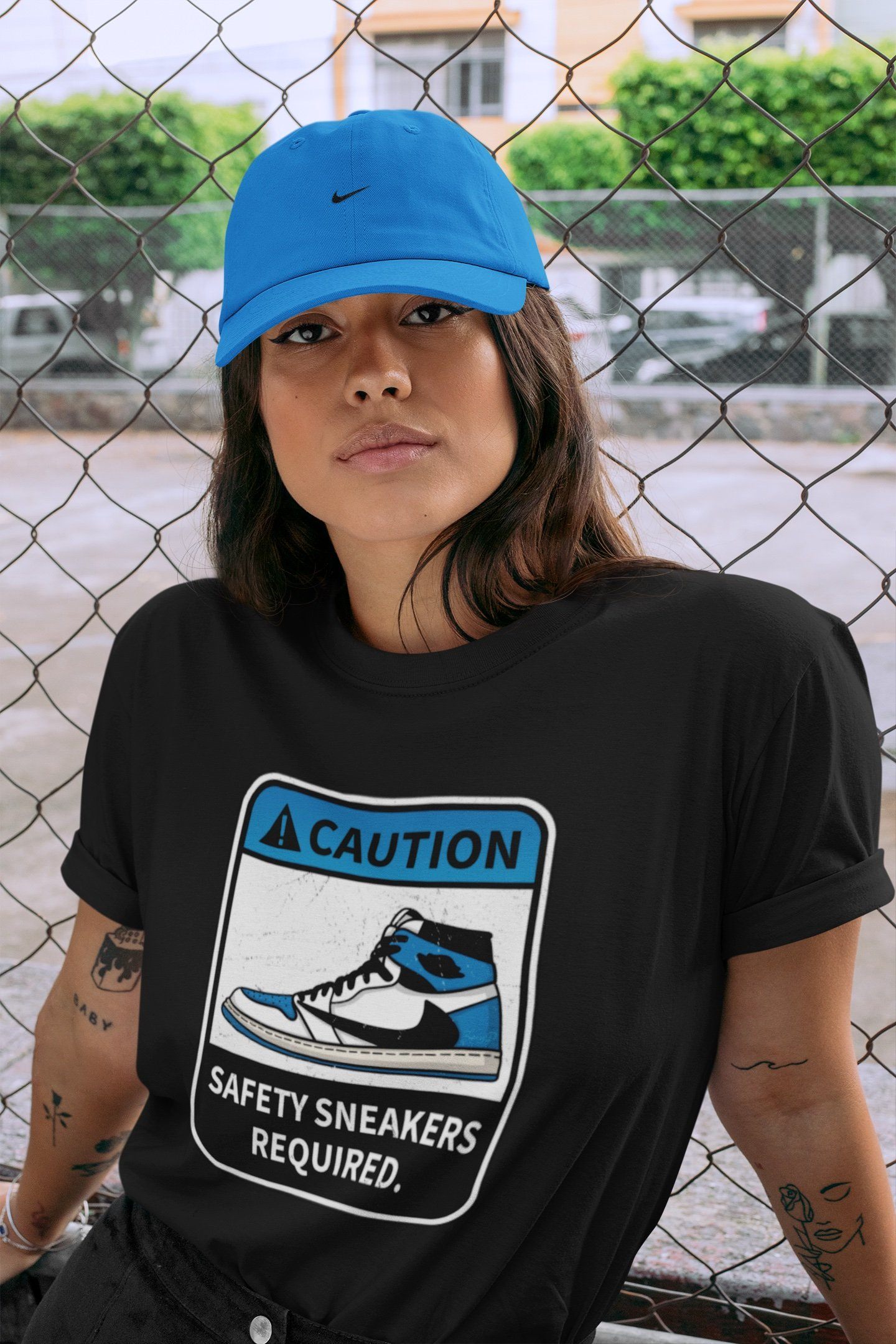 Caution Unisex Tops - Air Jordan 1 Travis Scott Fragment
