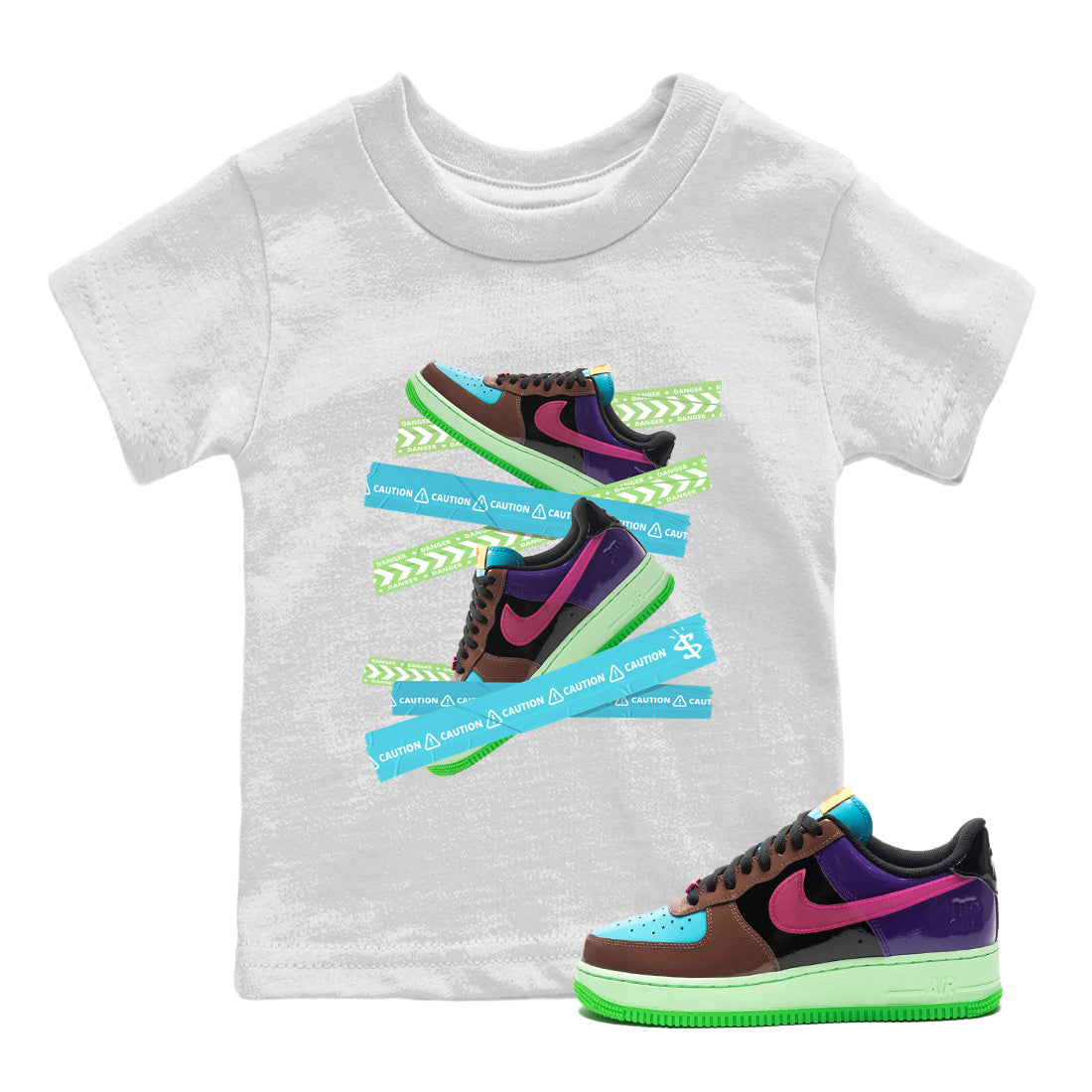Caution Tape Kids Tops - Air Force 1 Undefeated Fauna Brown