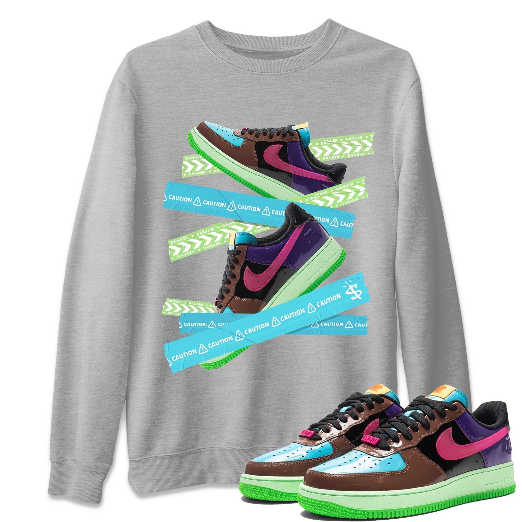 Caution Tape Unisex Tops - Air Force 1 Undefeated Fauna Brown