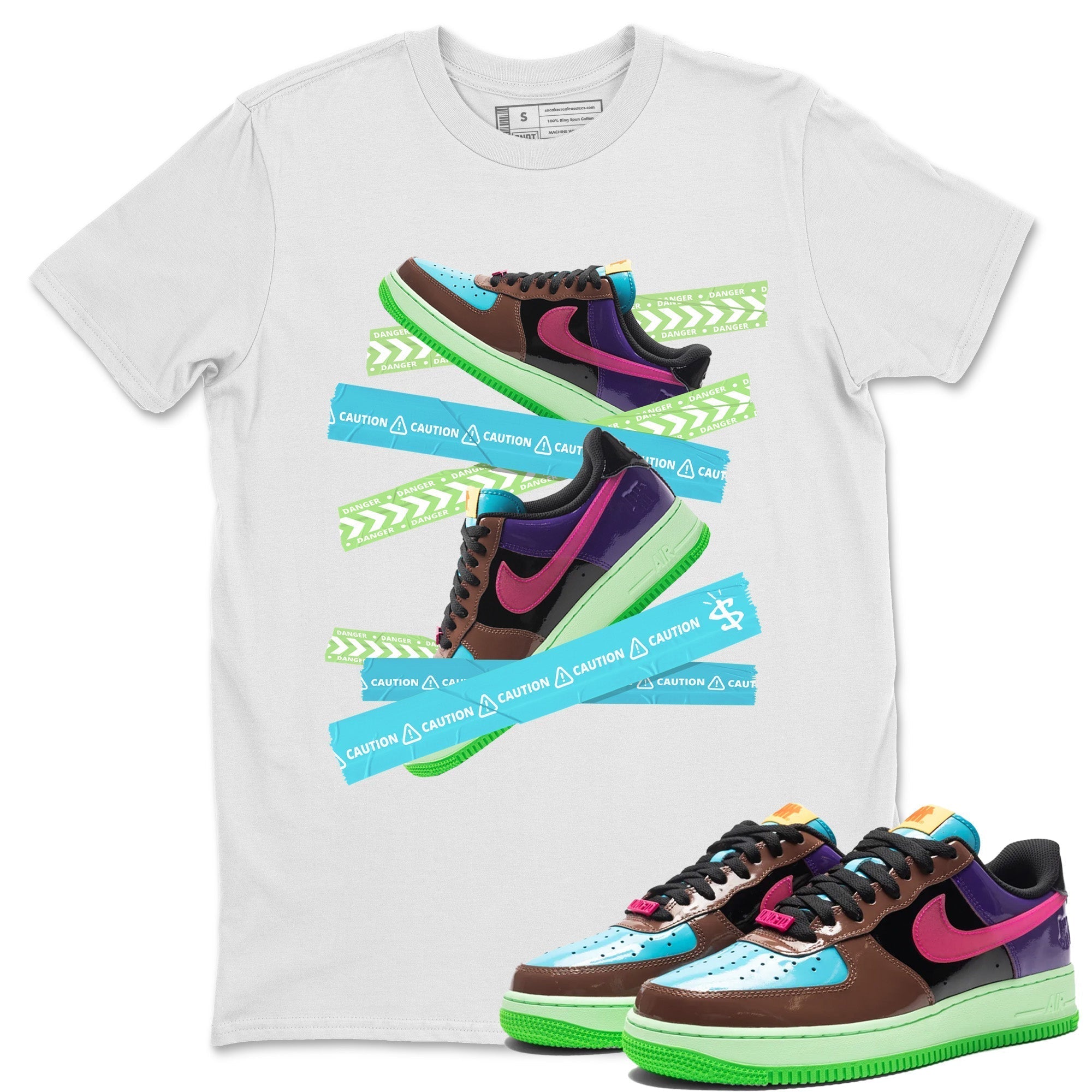 Caution Tape Unisex Tops - Air Force 1 Undefeated Fauna Brown