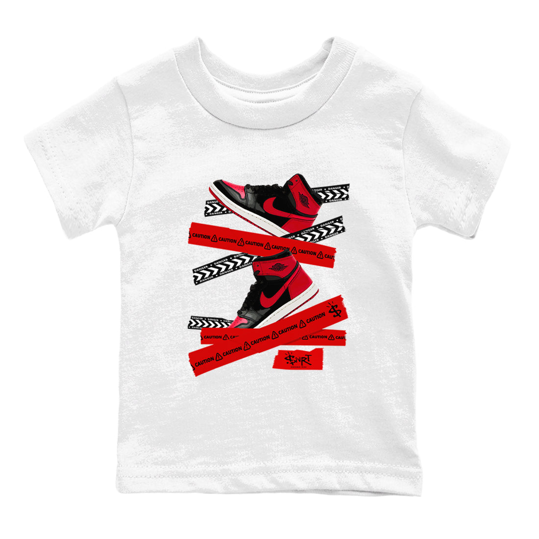 Caution Tape snkmatch Tees Kids - Air Jordan 1 '85 Bred
