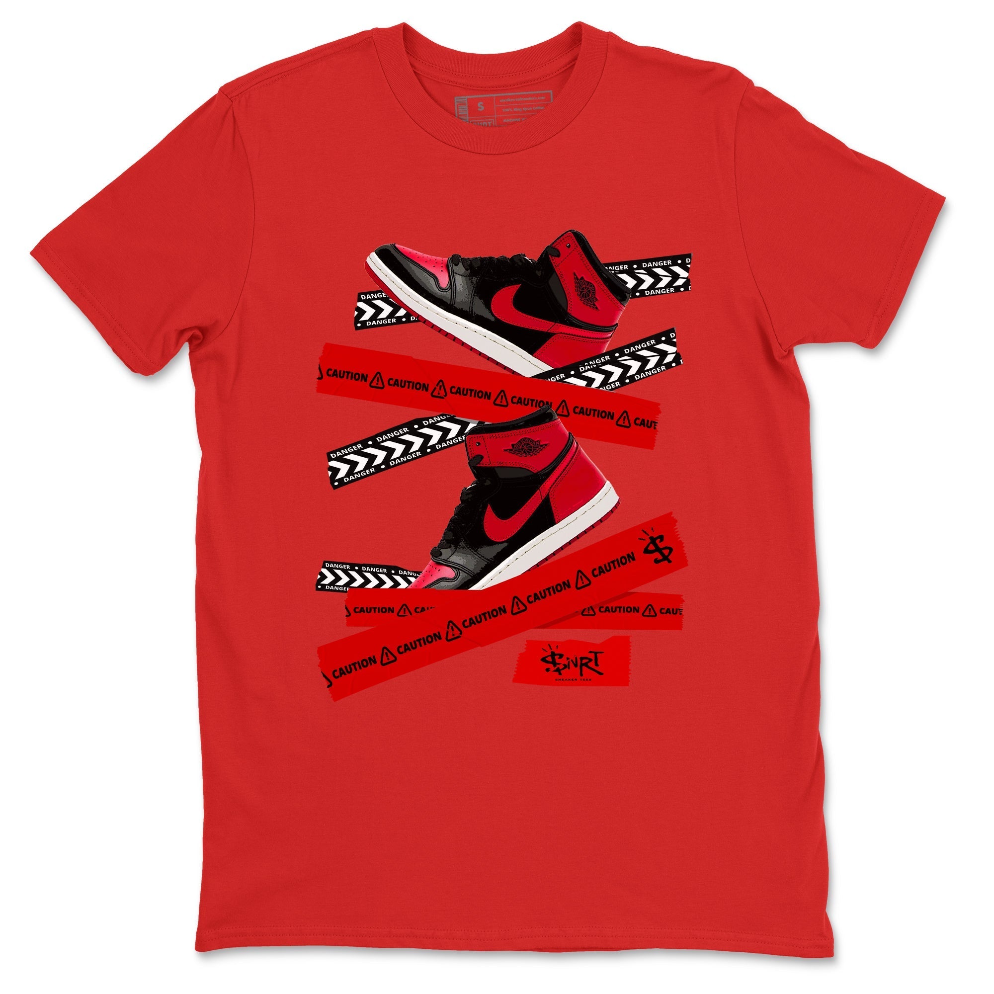 Caution Tape snkmatch Tees - Air Jordan 1 '85 Bred