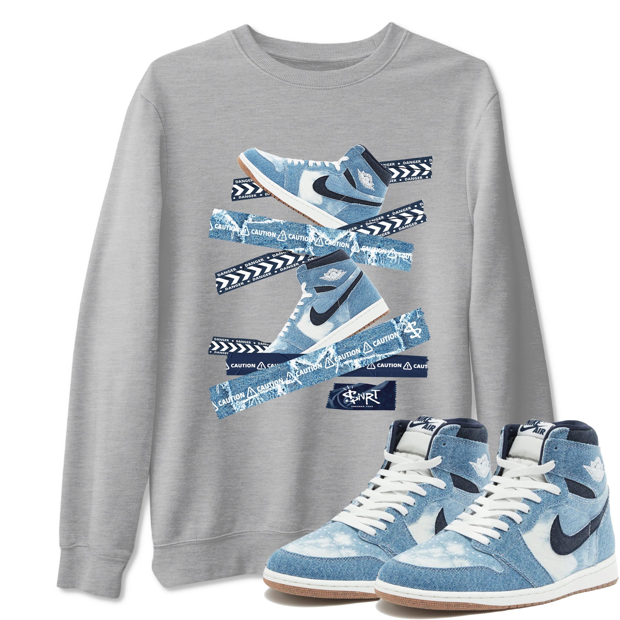 Caution Tape snkmatch Tees - Air Jordan 1 Denim 2024