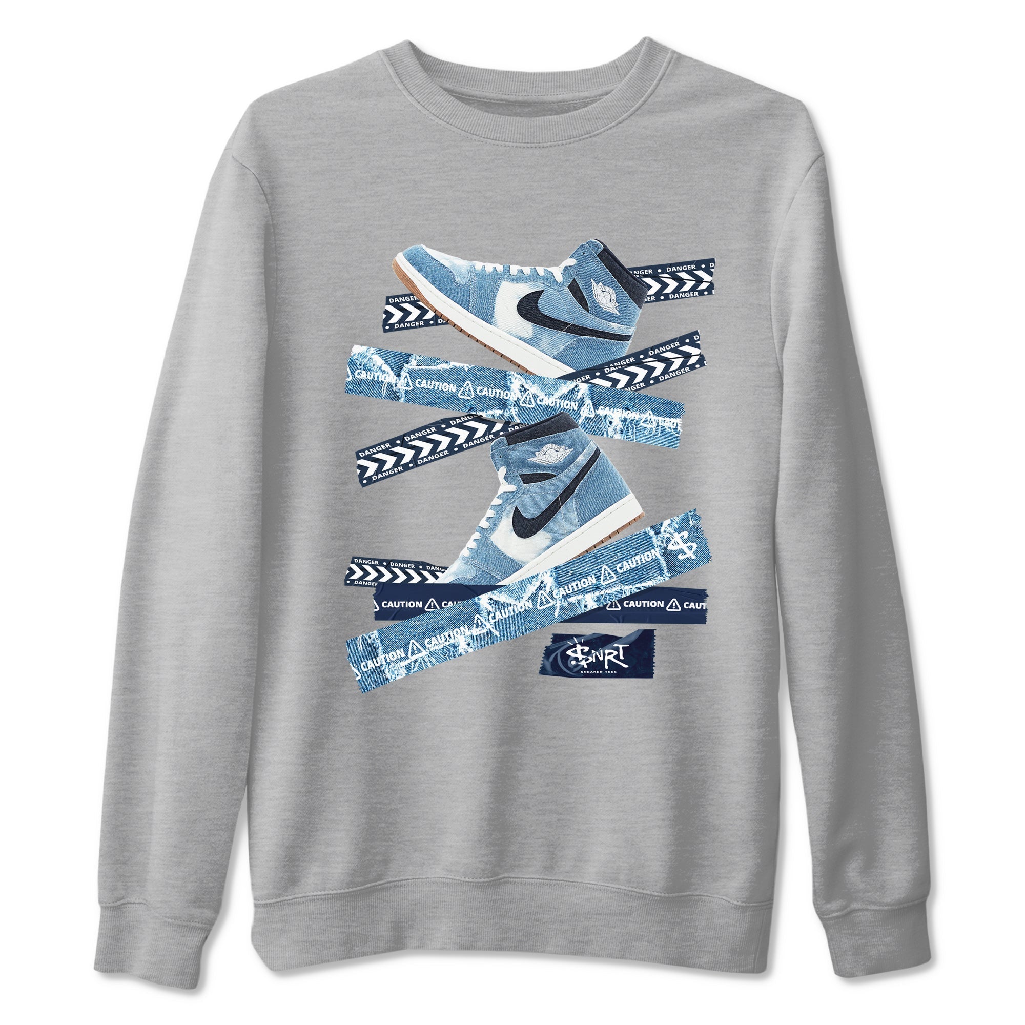 Caution Tape snkmatch Tees - Air Jordan 1 Denim 2024