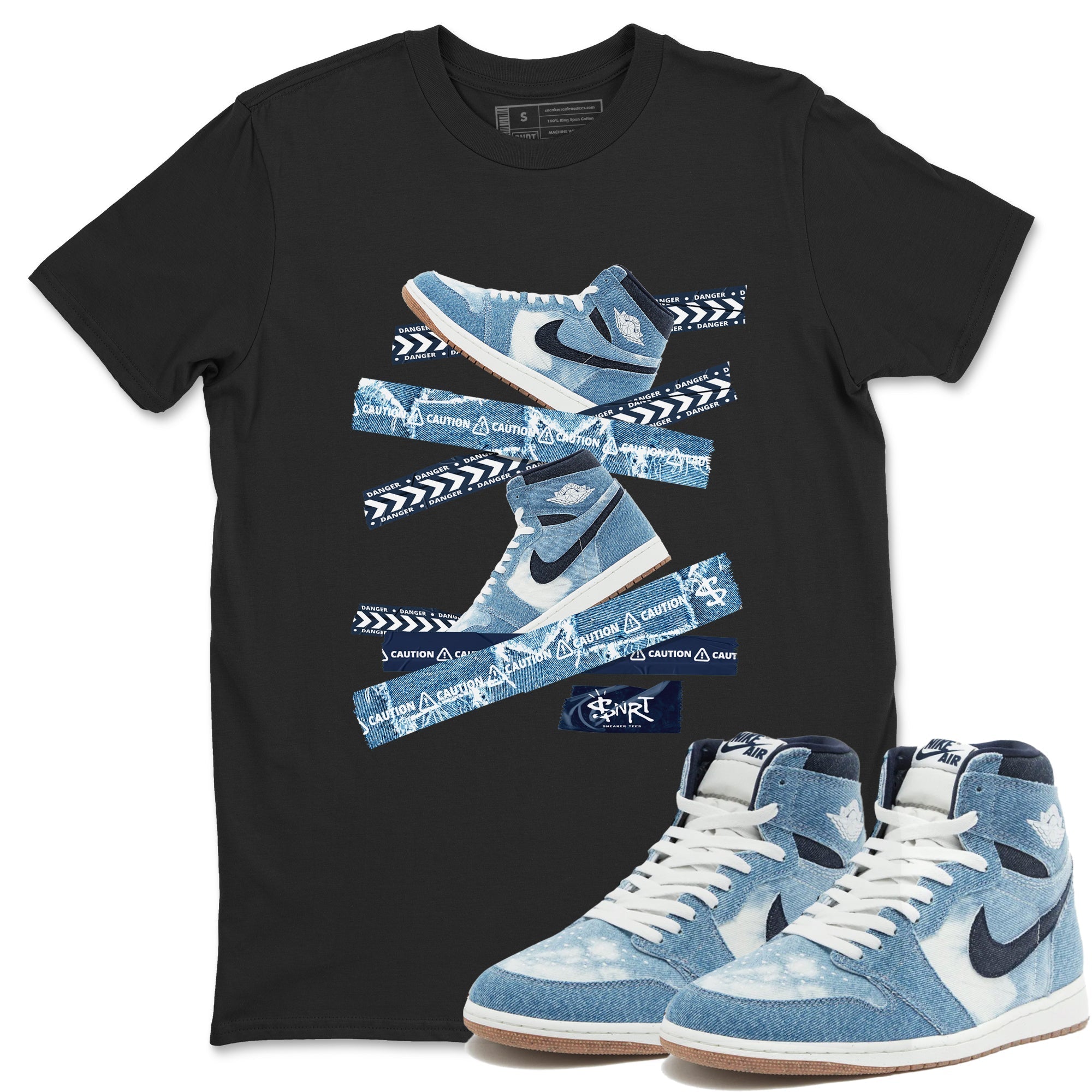 Caution Tape snkmatch Tees - Air Jordan 1 Denim 2024
