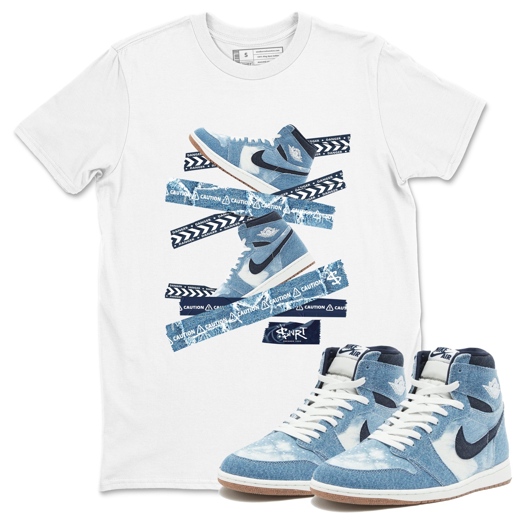 Caution Tape snkmatch Tees - Air Jordan 1 Denim 2024
